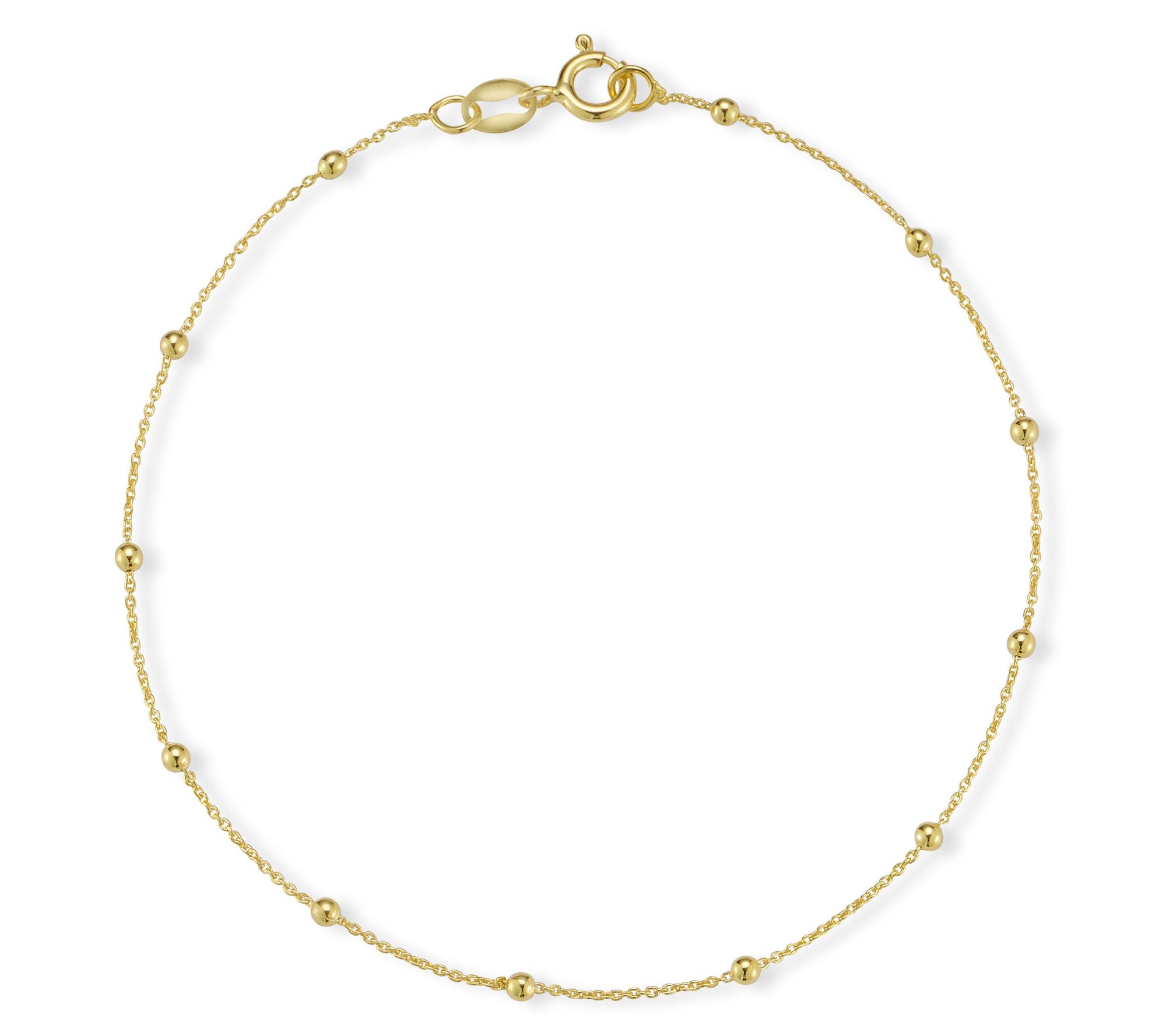 Italian Silver 2mm Ball 8" Chain Bracelet, Sterling