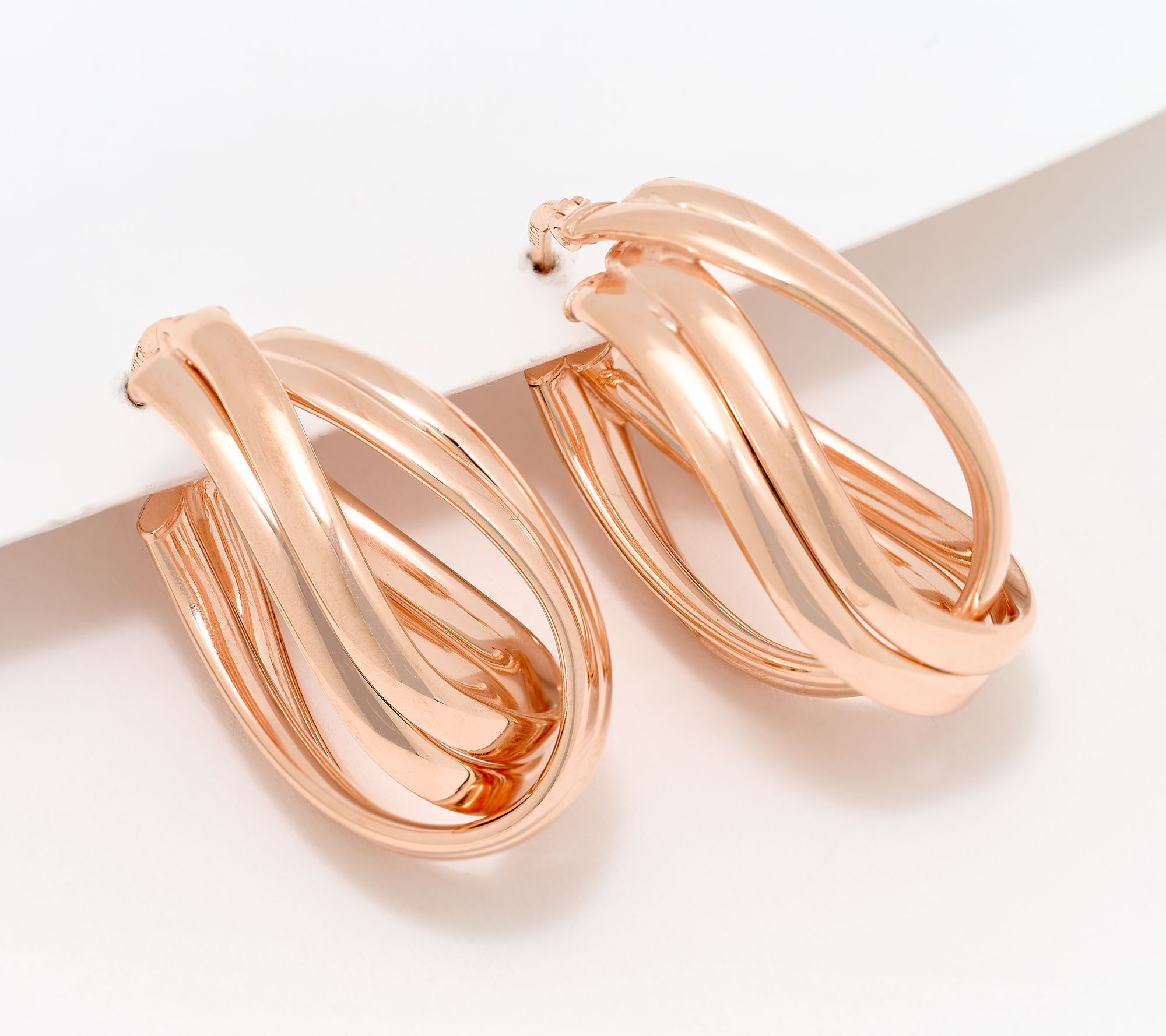 "As Is" UltraFine 950 Silver Double Wrapped 1-1/8" Curved Hoops