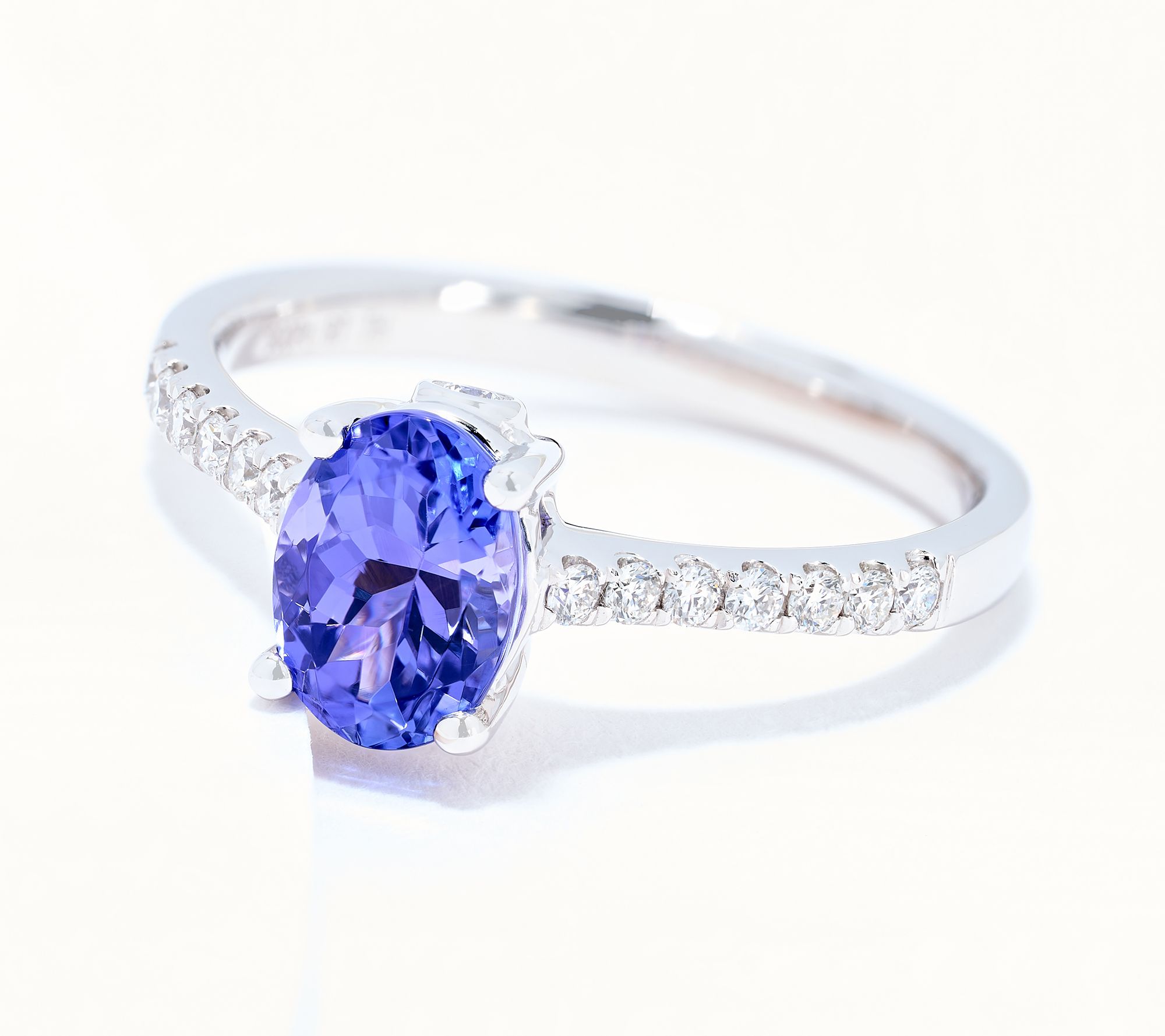 Pure Tanzanite by Jeff Moseley 0.75 cttw Oval & Diamond Ring Platinum