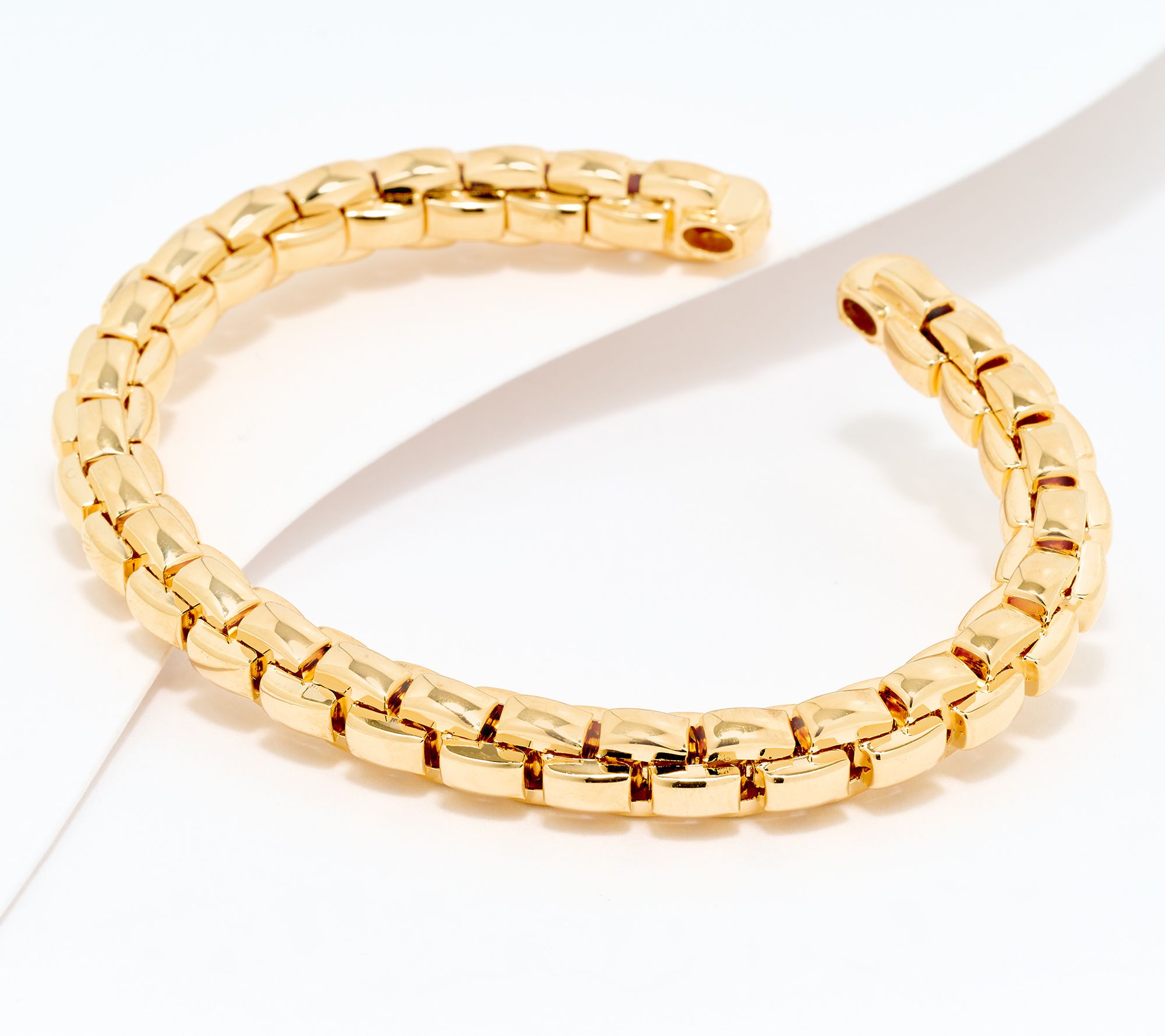 "As Is" David Markstein Bronze Box Link Status Cuff w/ White Topaz