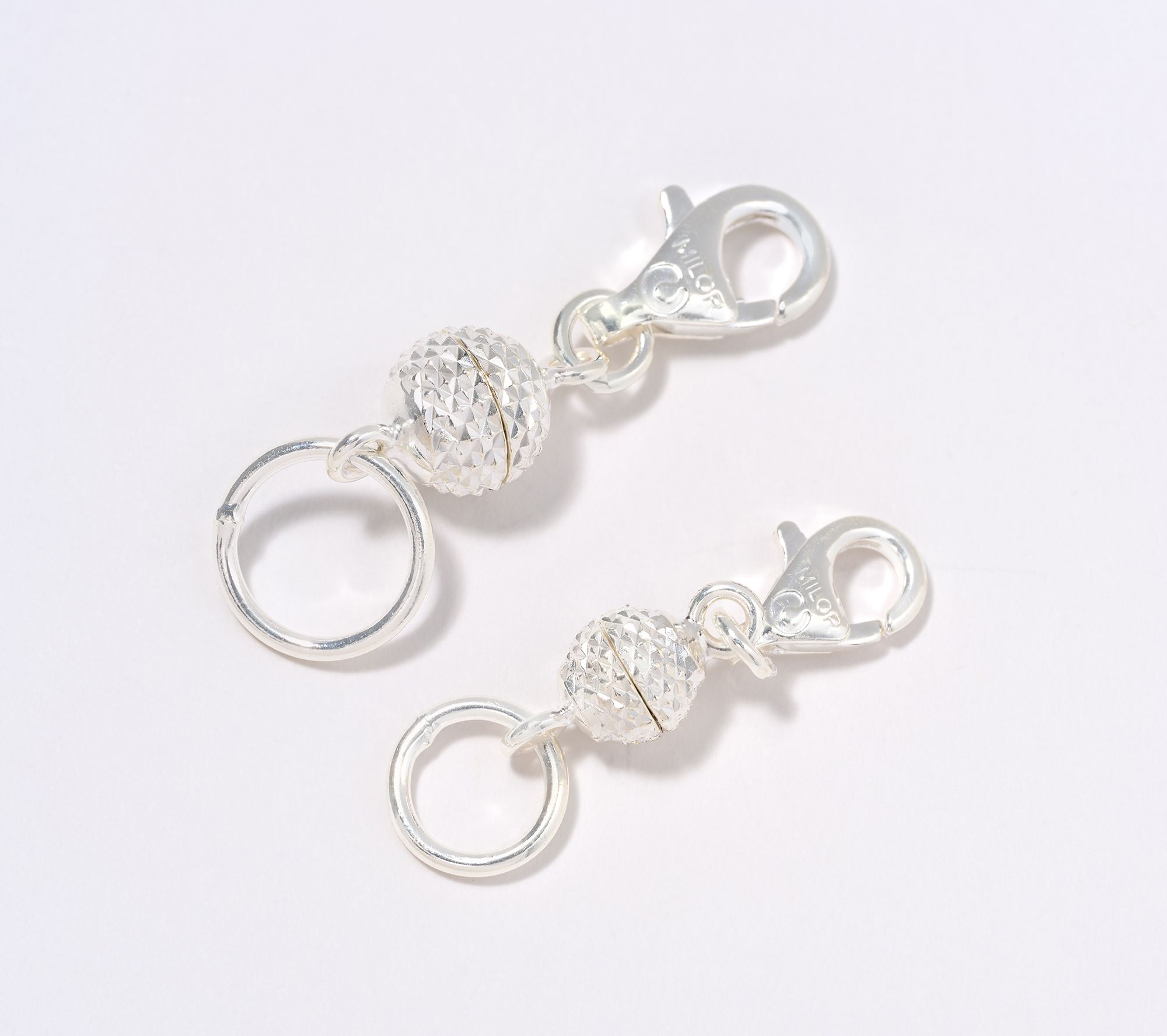 UltraFine 950 Silver Set of 2 Diamond Cut Magnetic Clasp