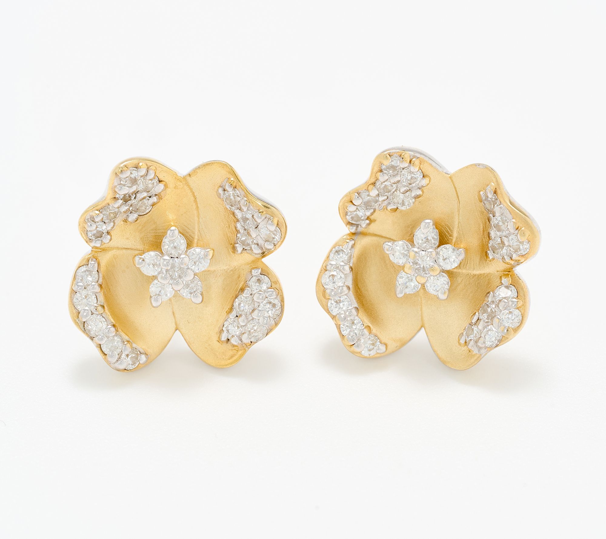 Dallas Prince Sterling Silver Harmony Pave Set Stud Earrings