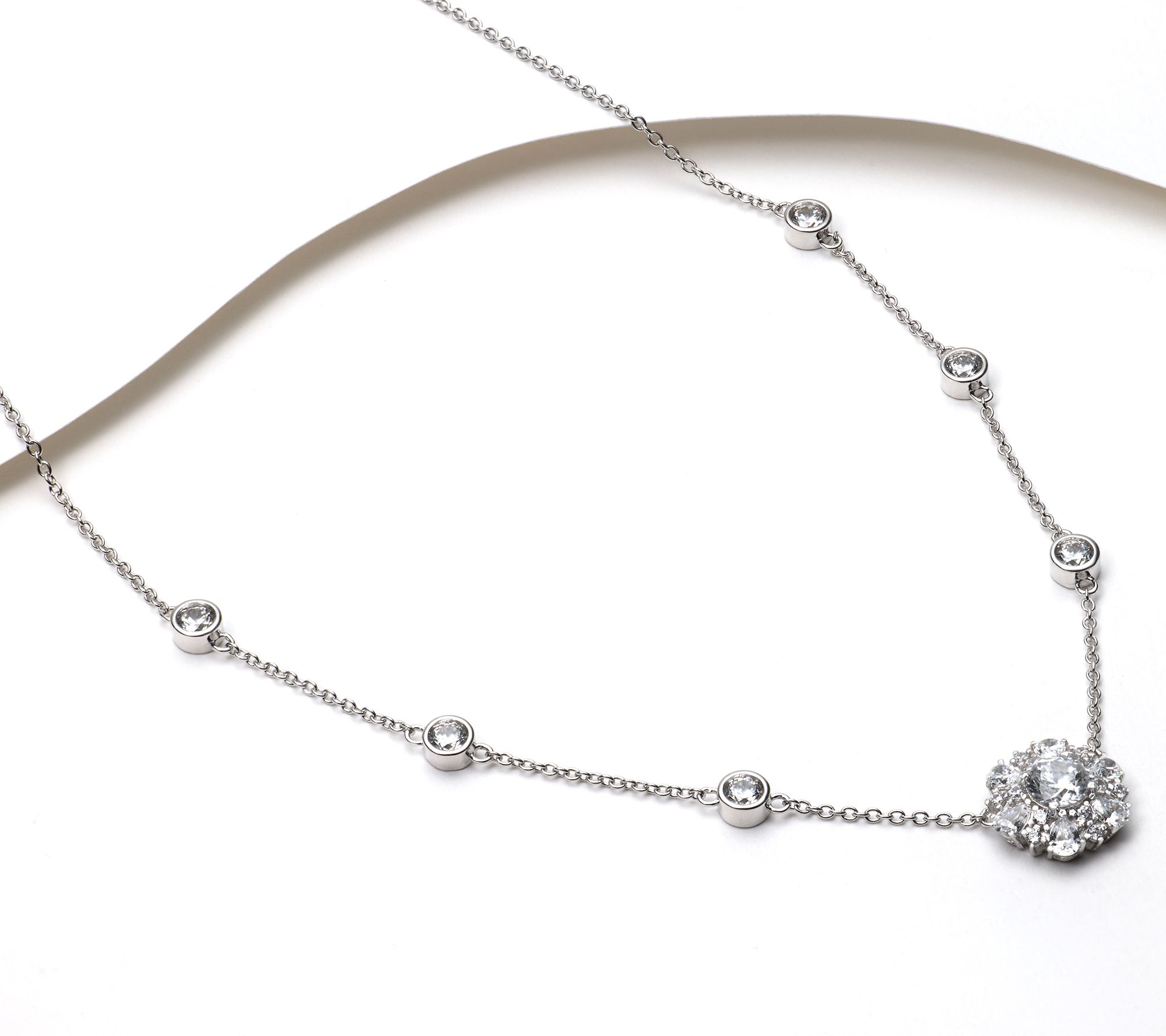 Diamonique x Kathy Levine Via Veneto Necklace, Sterling Silver