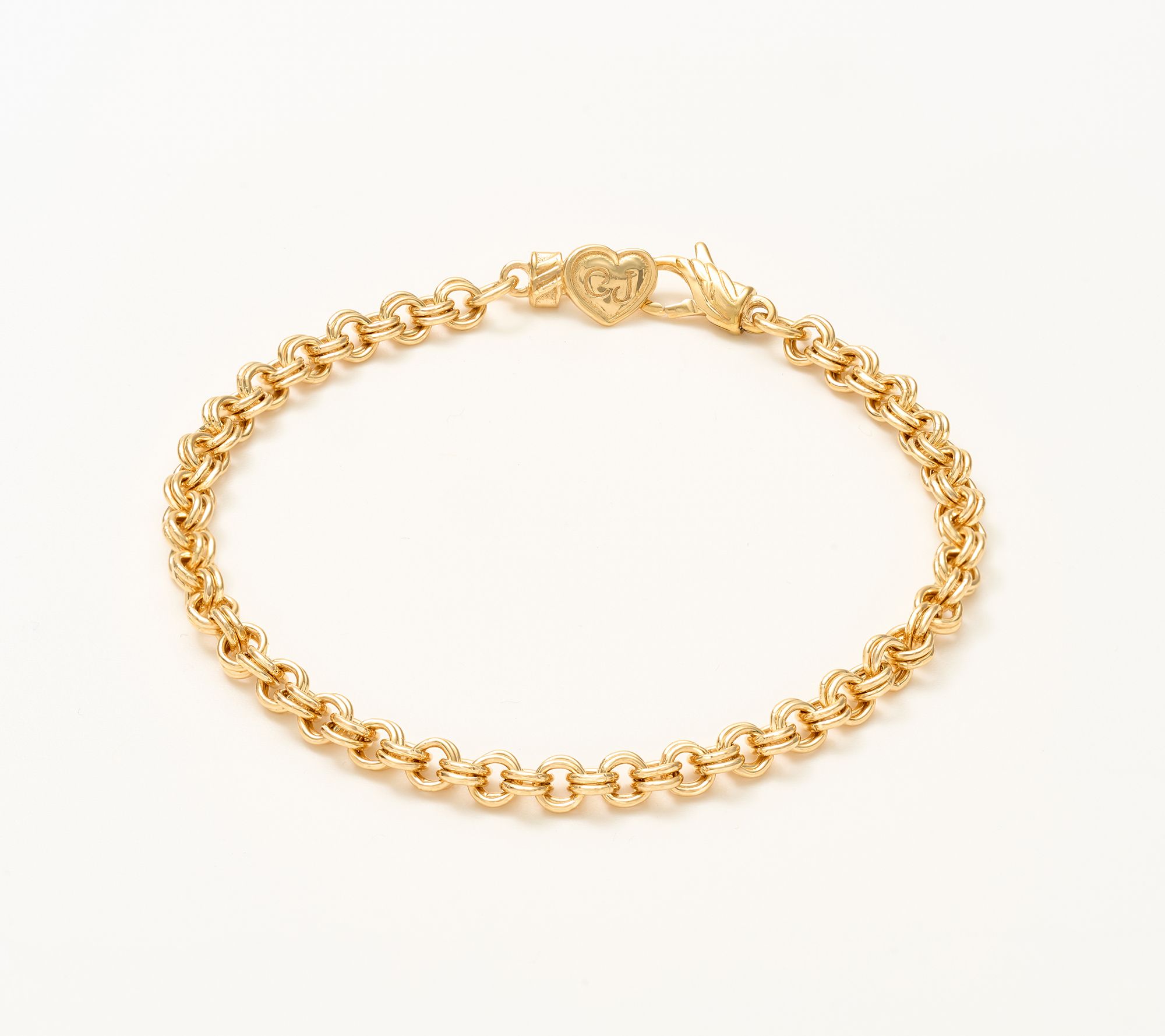 Christian James by Scott Grimes 14K Gold Clad Rolo Link Chain Bracelet, 7.2g