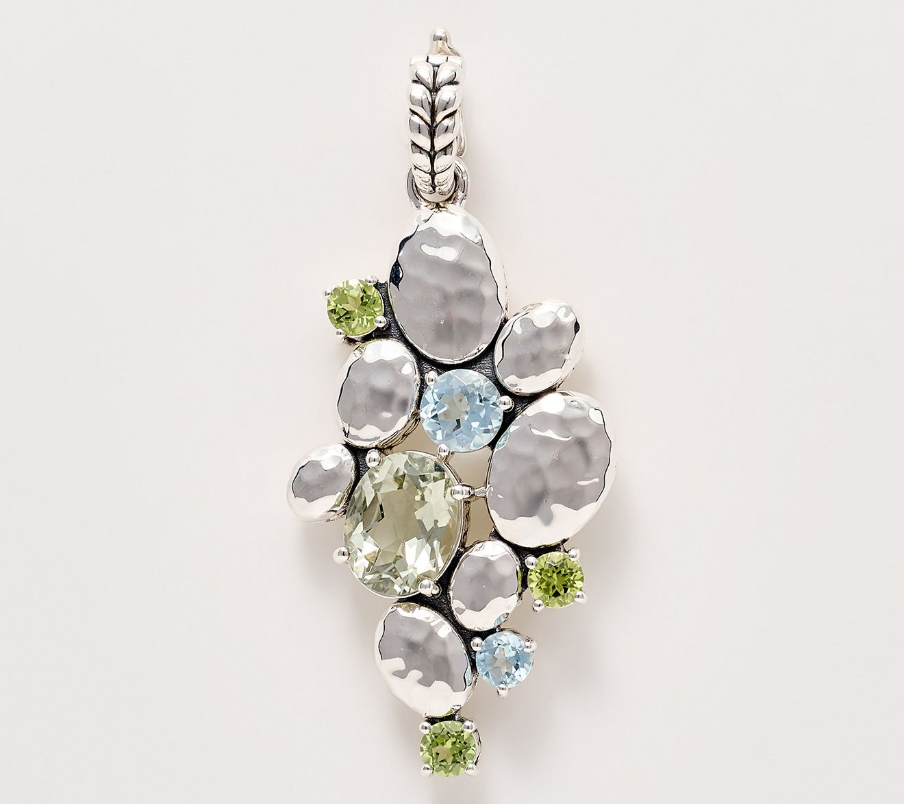 JAI Ireland Sterling Silver Hammered Cobblestone Gem Enhancer