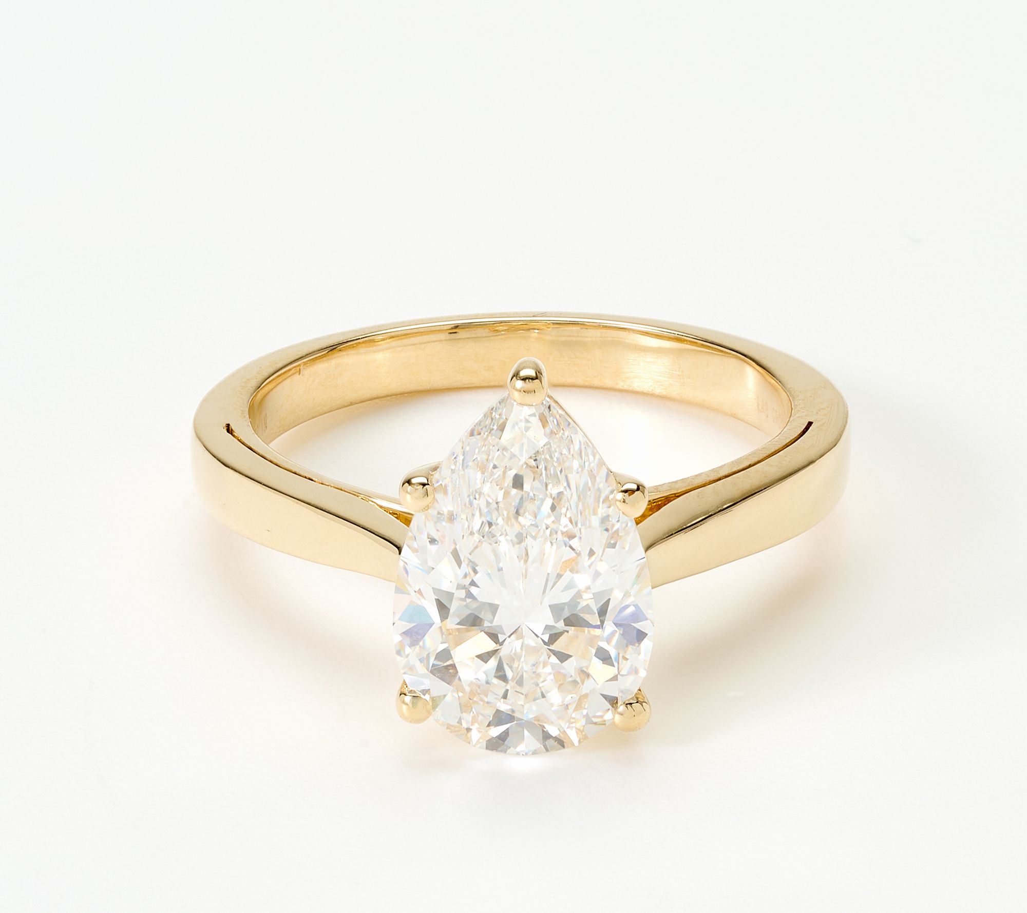 Fire Light Lab Grown Diamond Pear 3 cttw Ring, 14k Gold