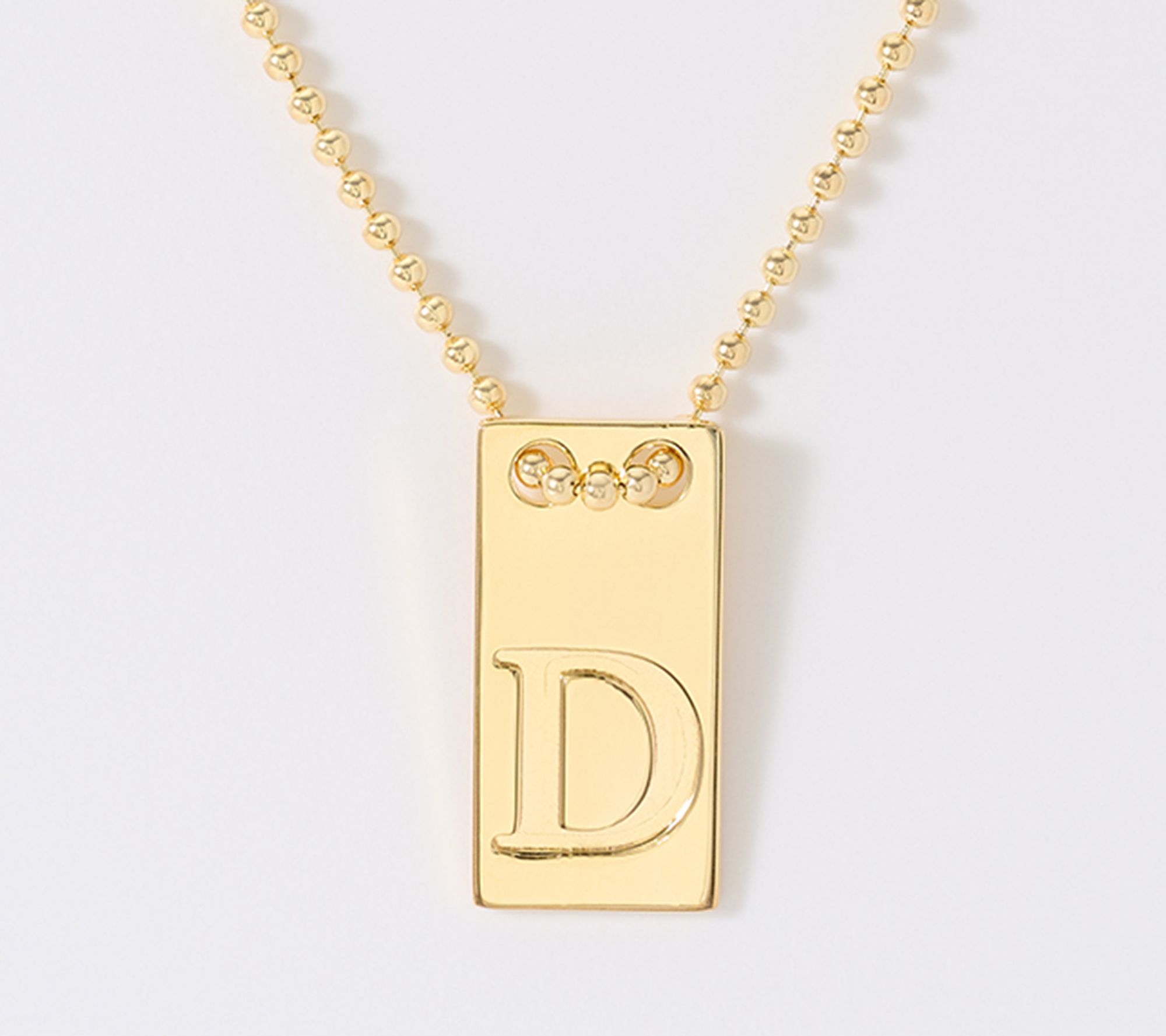  David Markstein Bronze Initial Tag Necklace