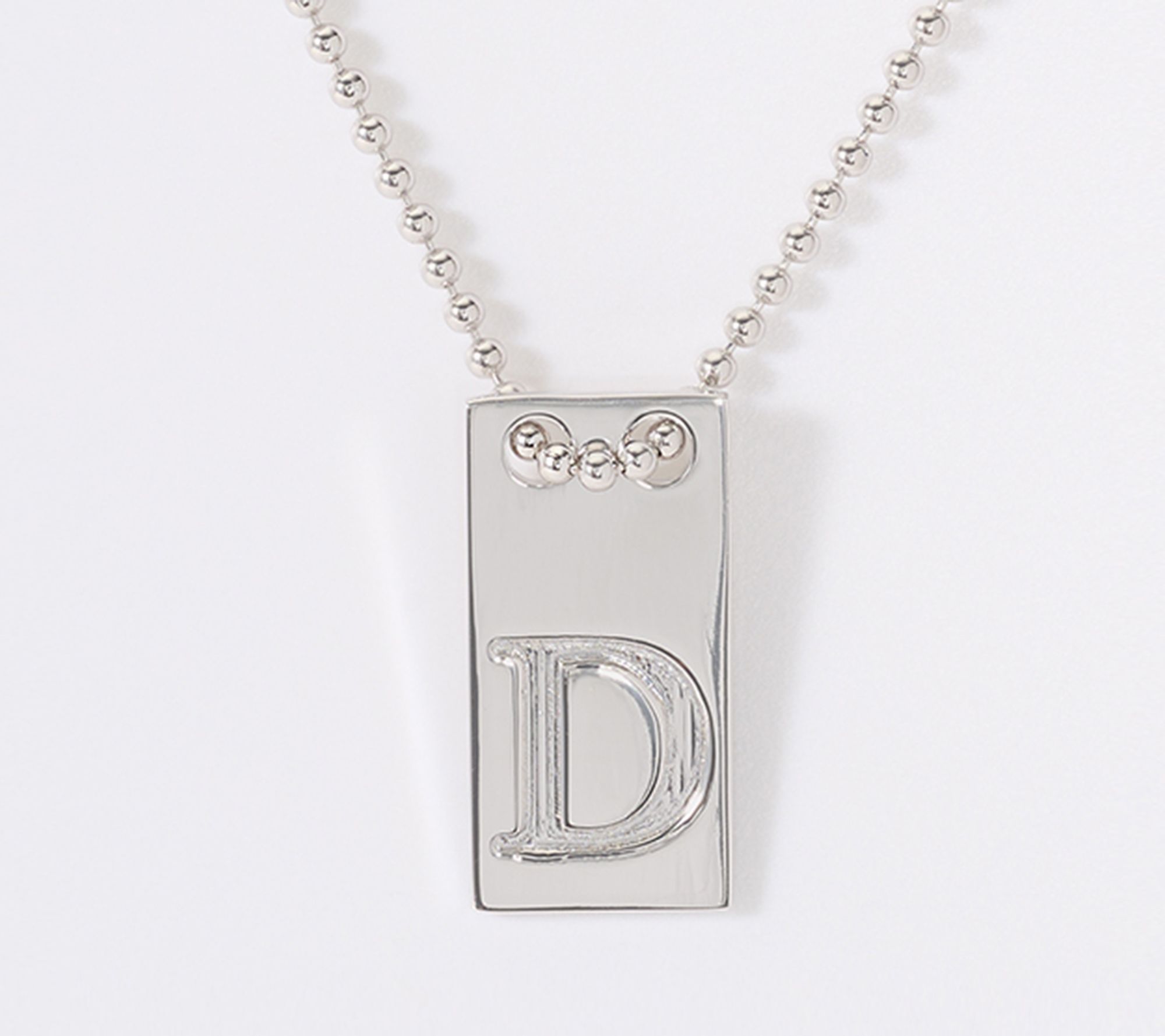 David Markstein Bronze Initial Tag Necklace