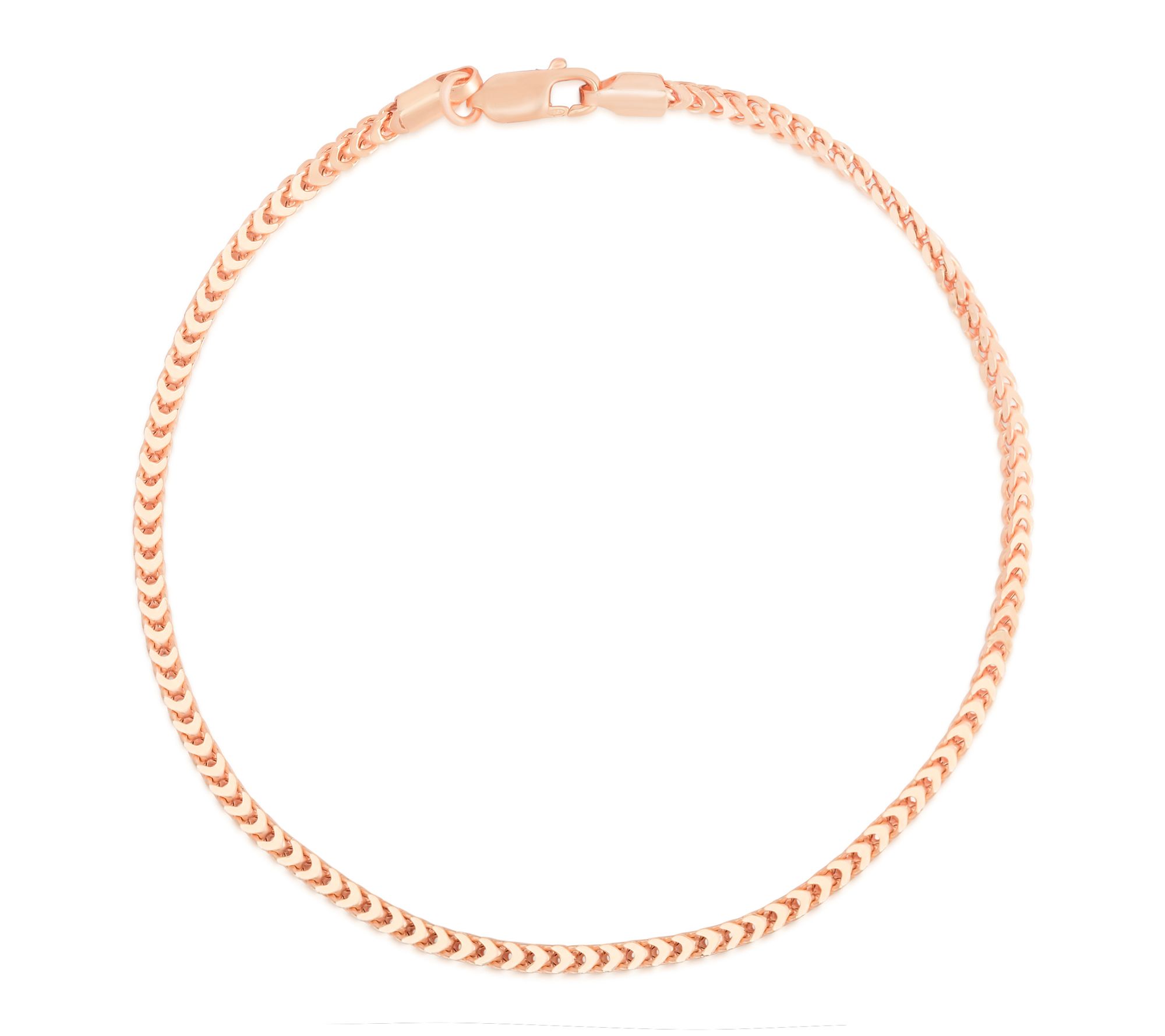 Italian Silver 8" Square Foxtail Chain Bracelet, Sterling