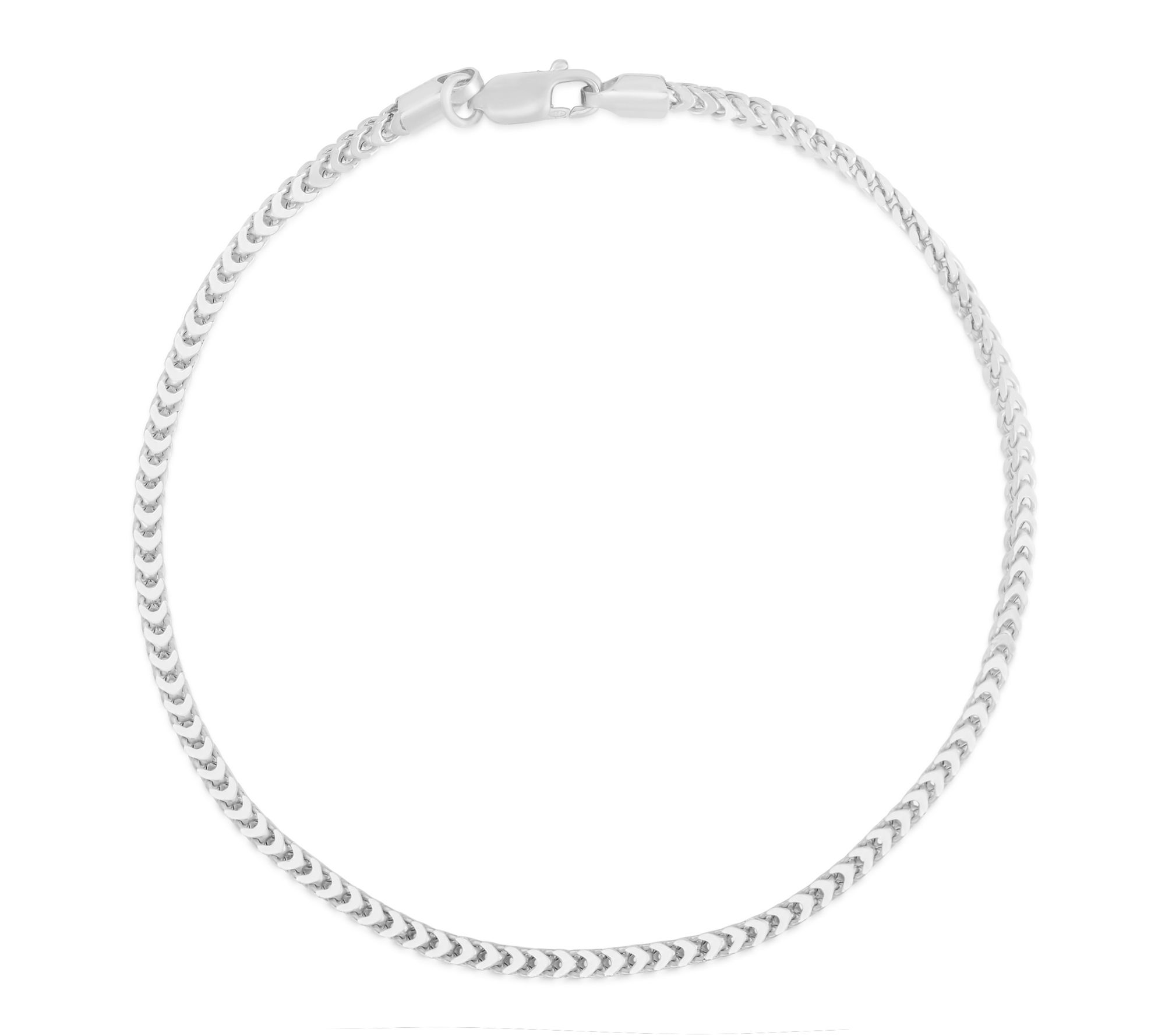 Italian Silver 8" Square Foxtail Chain Bracelet, Sterling