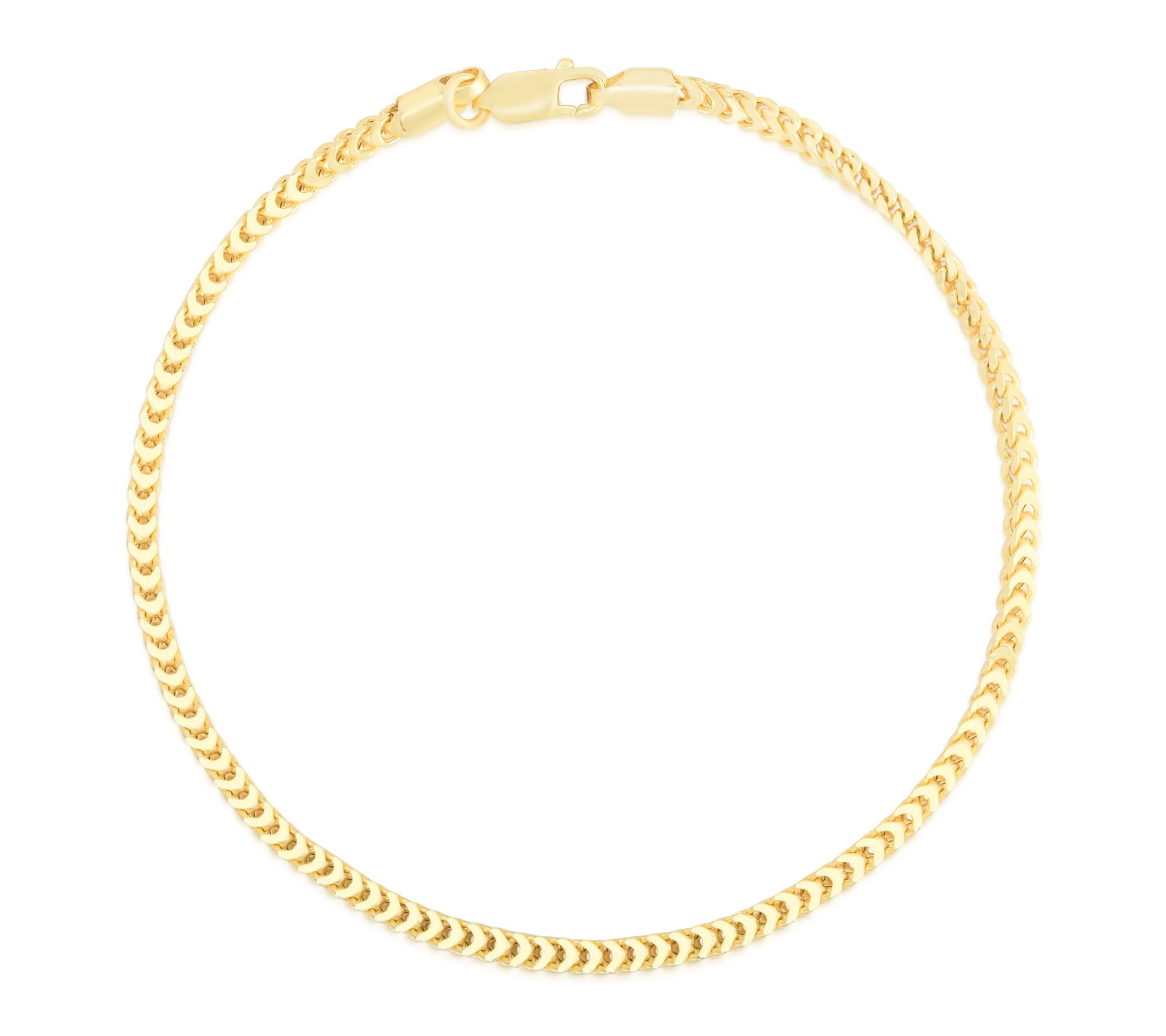 Italian Silver 8" Square Foxtail Chain Bracelet, Sterling