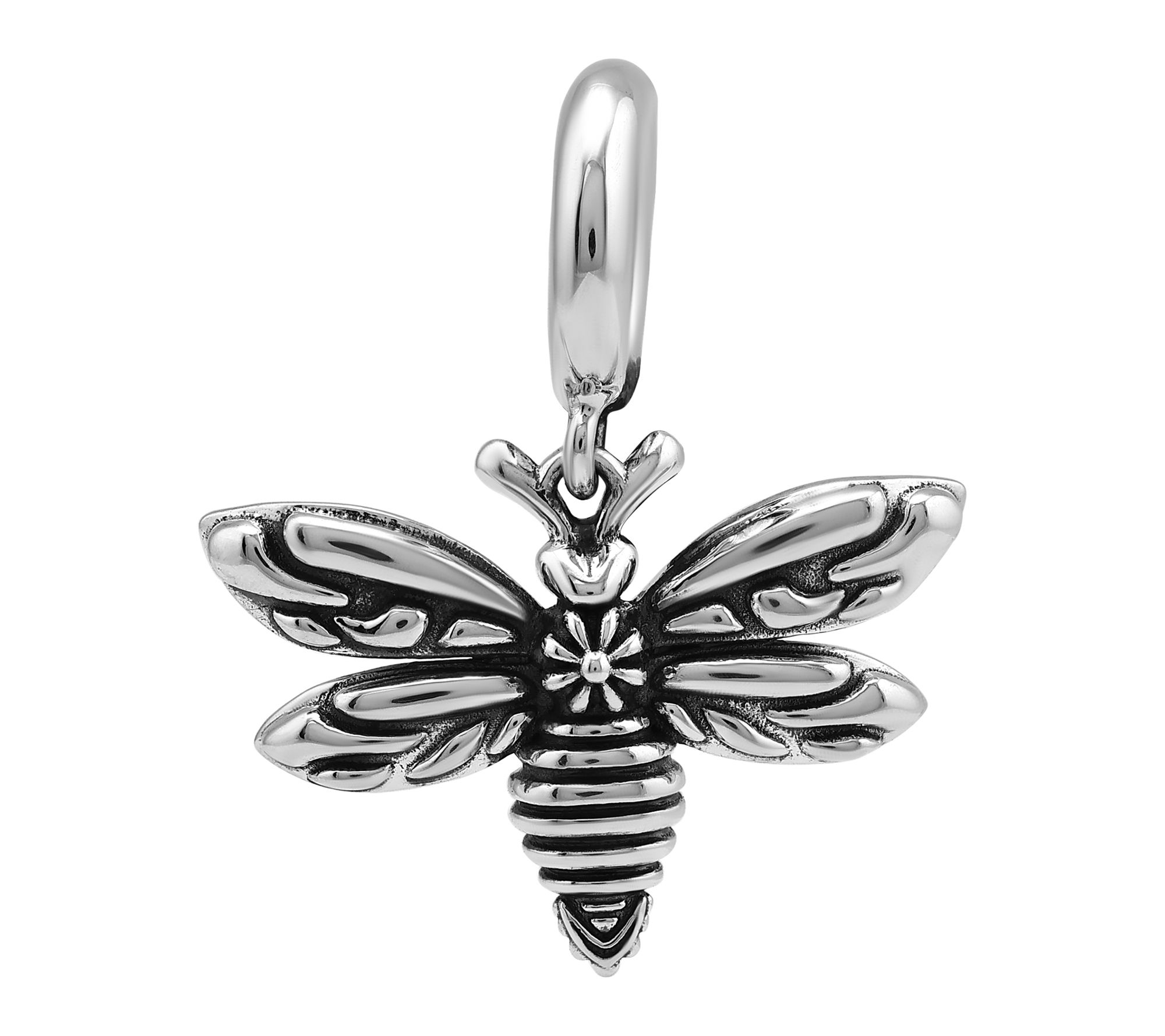 American West Sterling Silver Textured Bee Char m