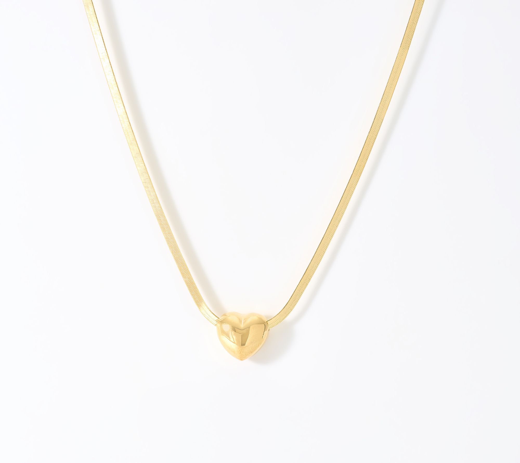 Ultrafine 950 Herringbone Heart Necklace
