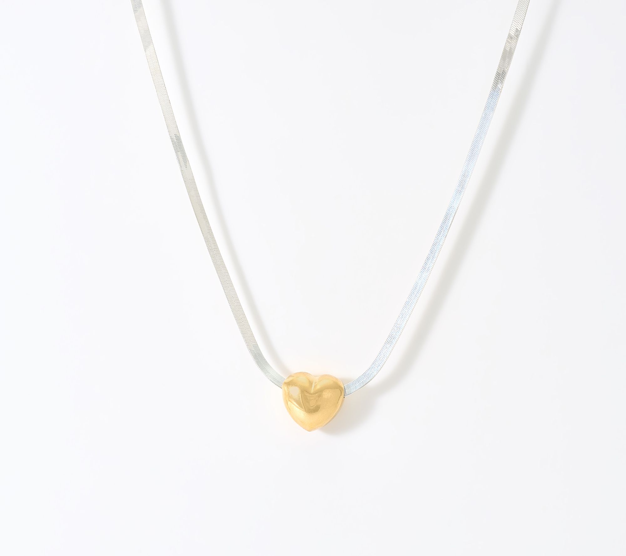 Ultrafine 950 Herringbone Heart Necklace