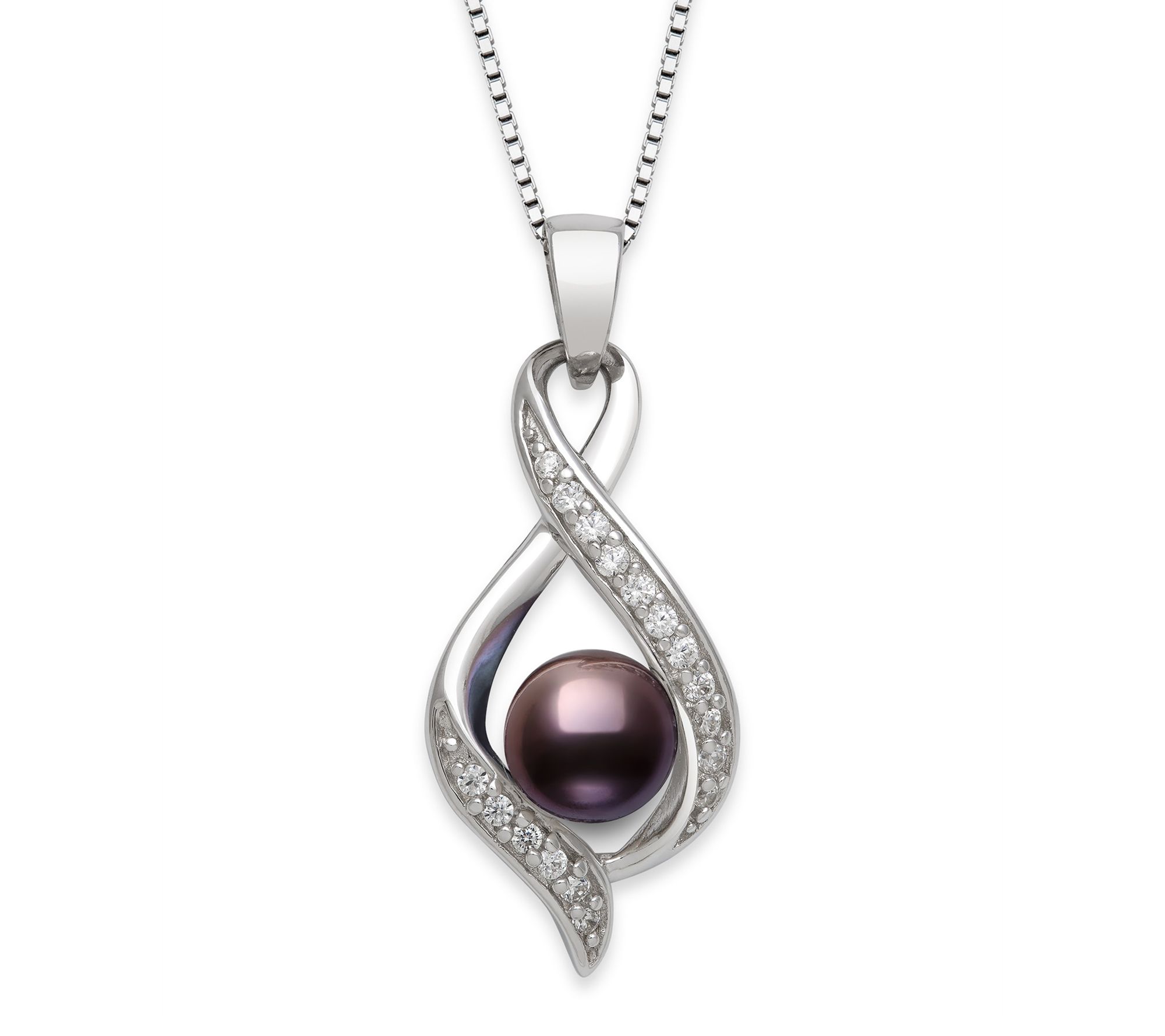 Amour De Pearl Cultured Pearl Pendant w/ Chain,Sterling