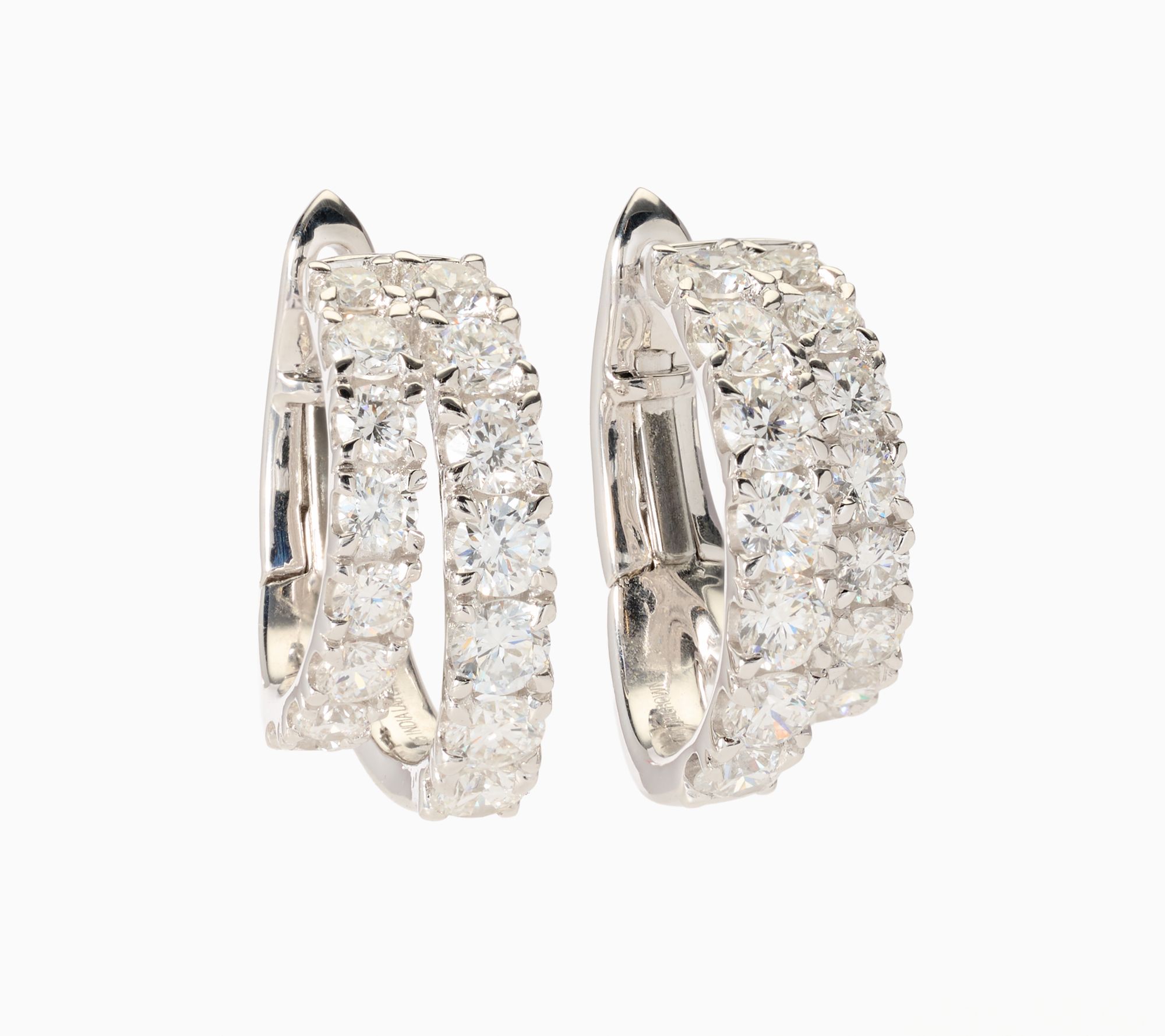 Fire Light Lab Grown Diamonds 3.75 ctw Double Row Hoops