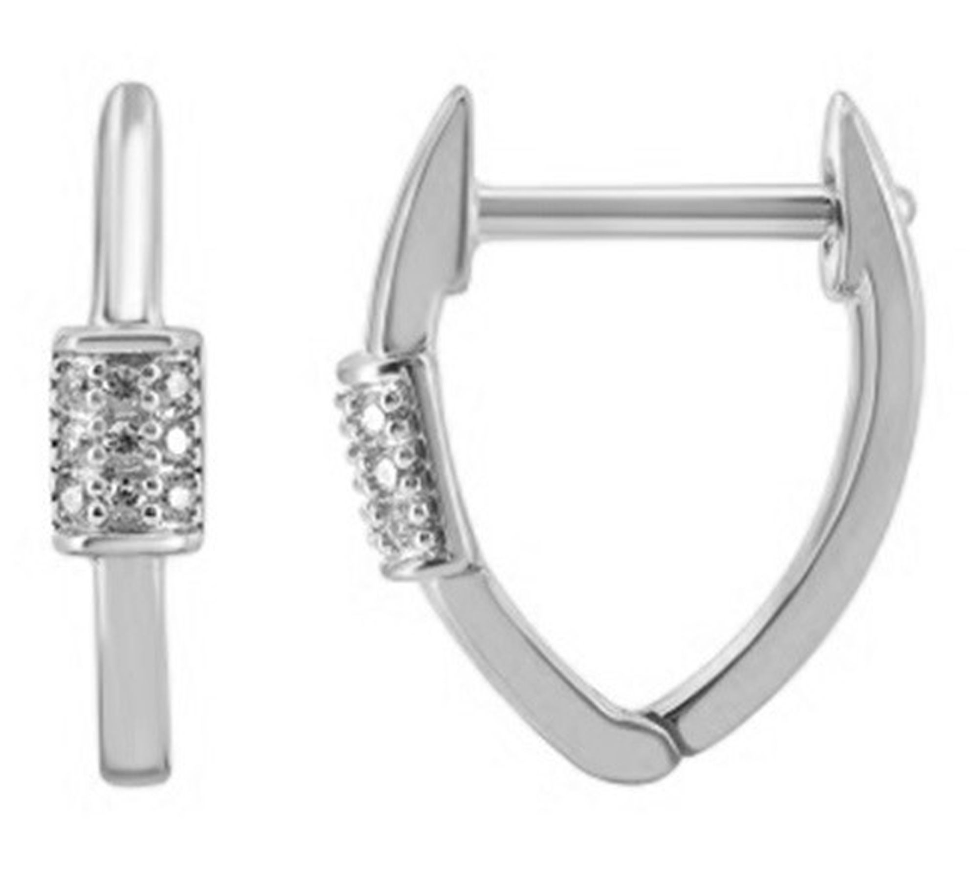 Accent by Affinity Diamond Hinged Hoop Earrings, Sterling