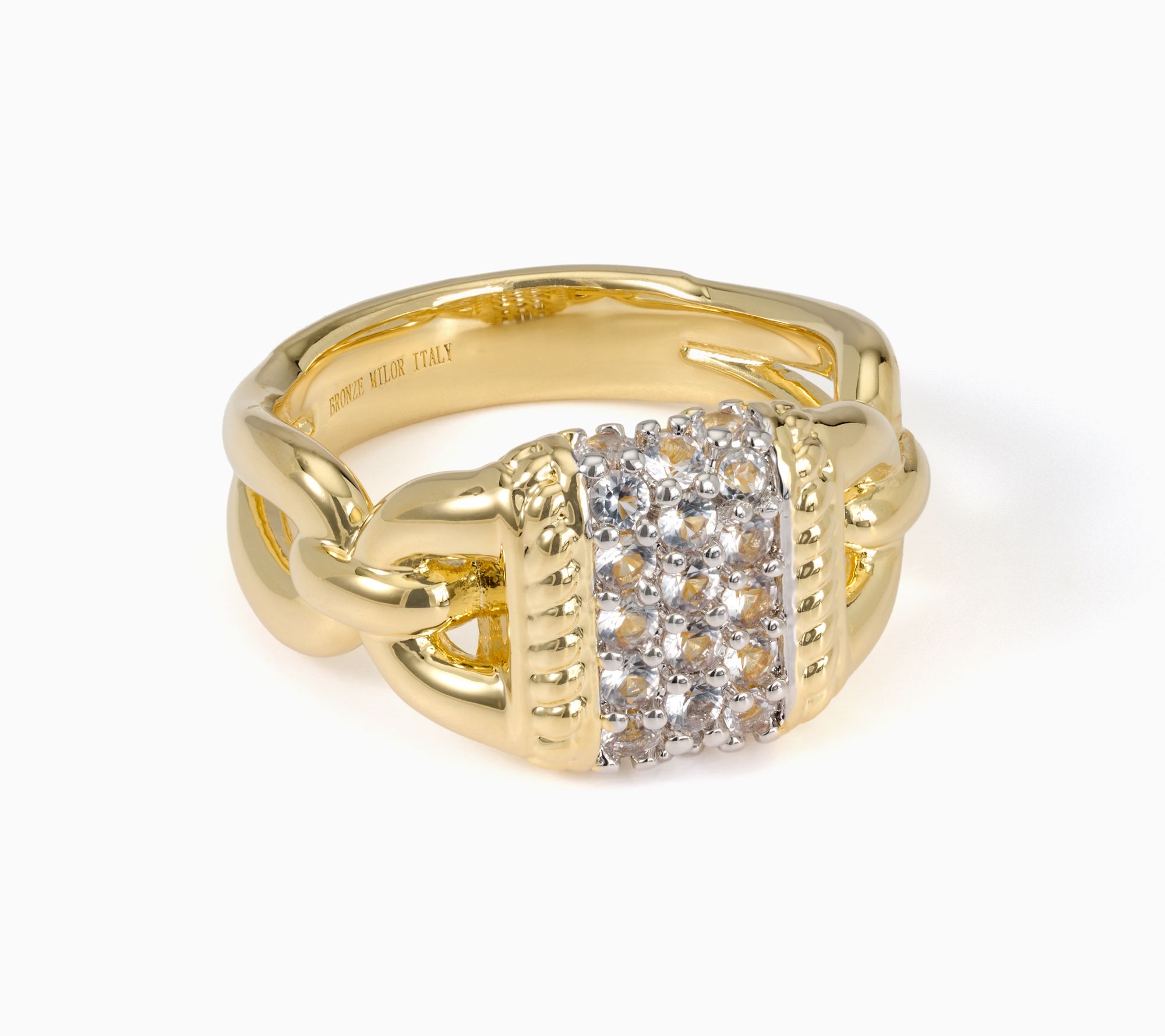 David Markstein Bronze Heirloom Quality Status Ring with White Topaz