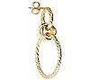 Italian Gold Textured Double Circle Dangle Earrings, 14K, 1 of 2