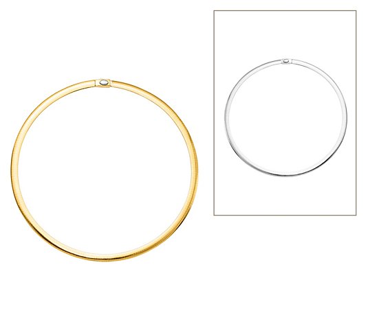 Italian Gold Two-Tone Reversible Omega 18" Necklace, 14K 36.6