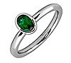 Simply Stacks Sterling & Oval Created-Emerald Ring