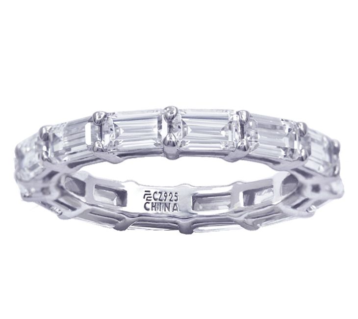 Diamonique 3.50 cttw Eternity Band, Plat inum Clad