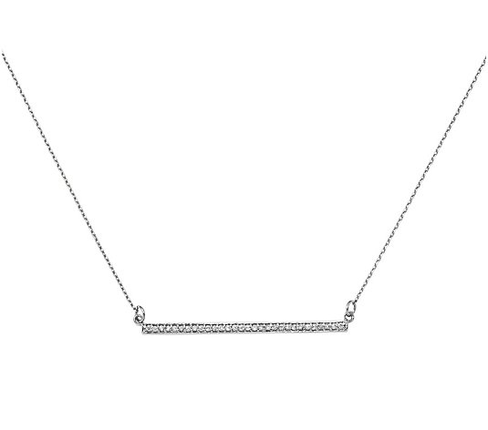 Dainty Designs 14K 1/10 cttw Diamond Large BarNecklace