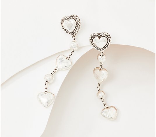 JAI Sterling Silver Symbols of Love Heart Drop Earrings - QVC.com