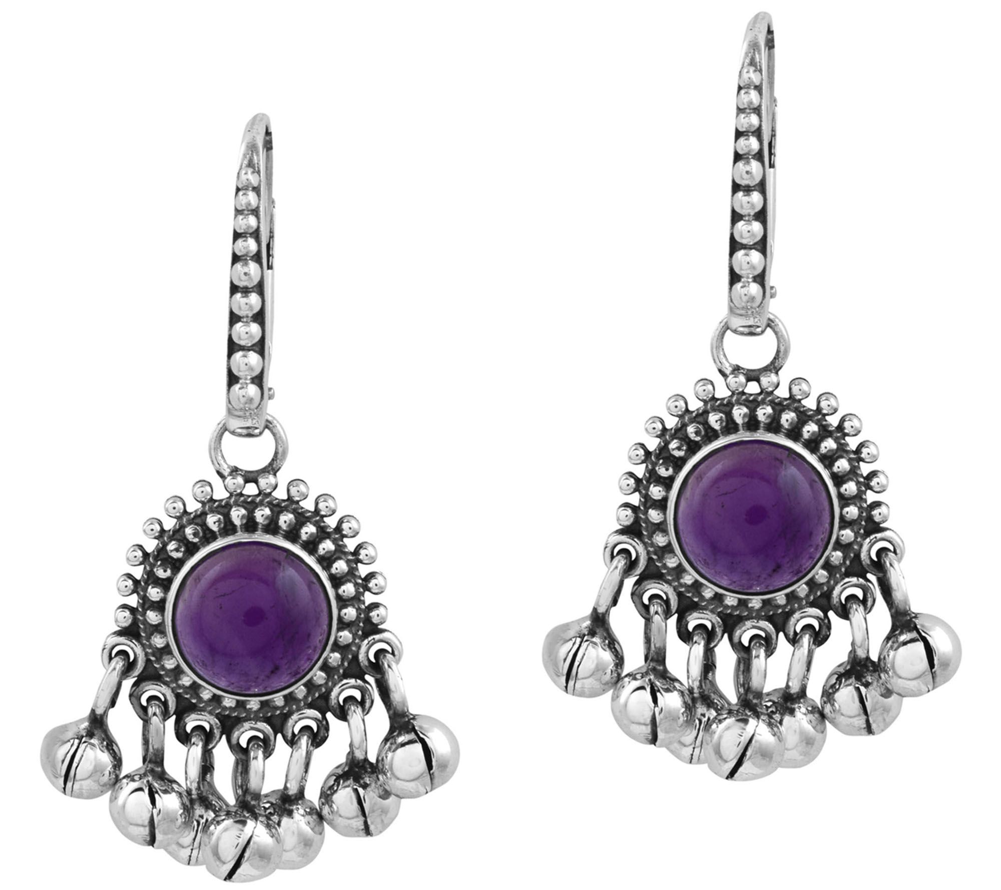 Artisan Crafted Sterling Amethyst Fringe Earrings