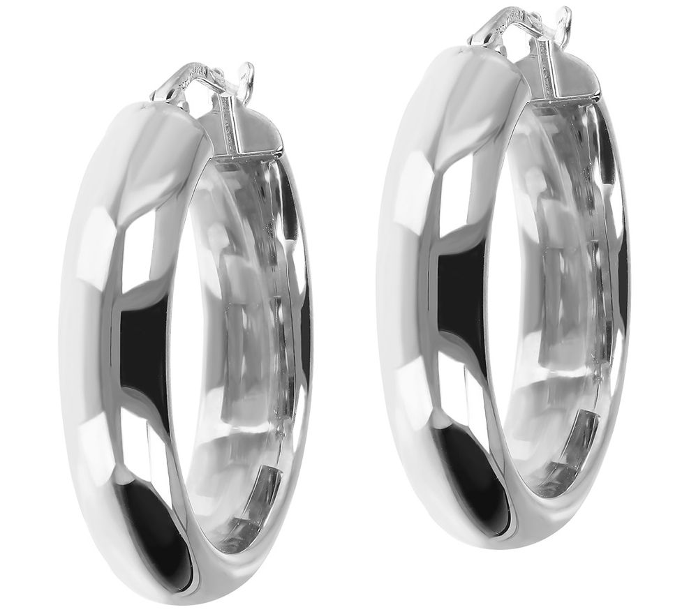 Bronzo Italia 1" Round Polished Hoop Earrings