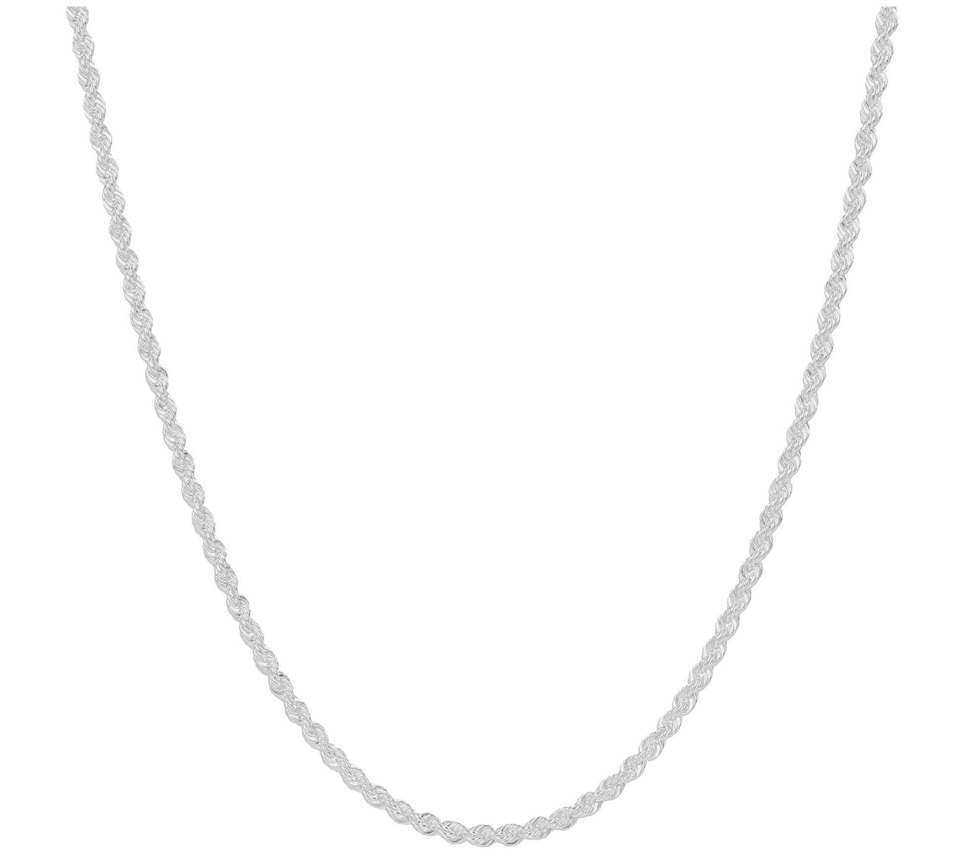 UltraFine Silver 22" Rope Chain Necklace, 12.6g