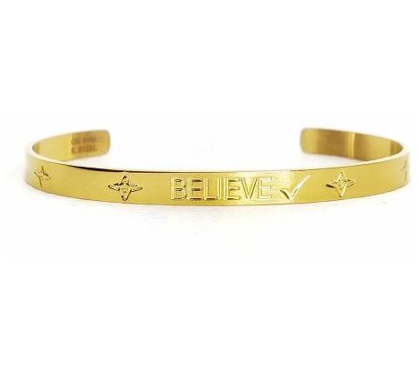 Valencia Key Goldtone Believe Cuff