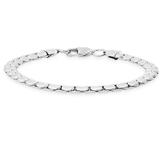 Steel by Design Men's Flat Box Chain Link Bracelet