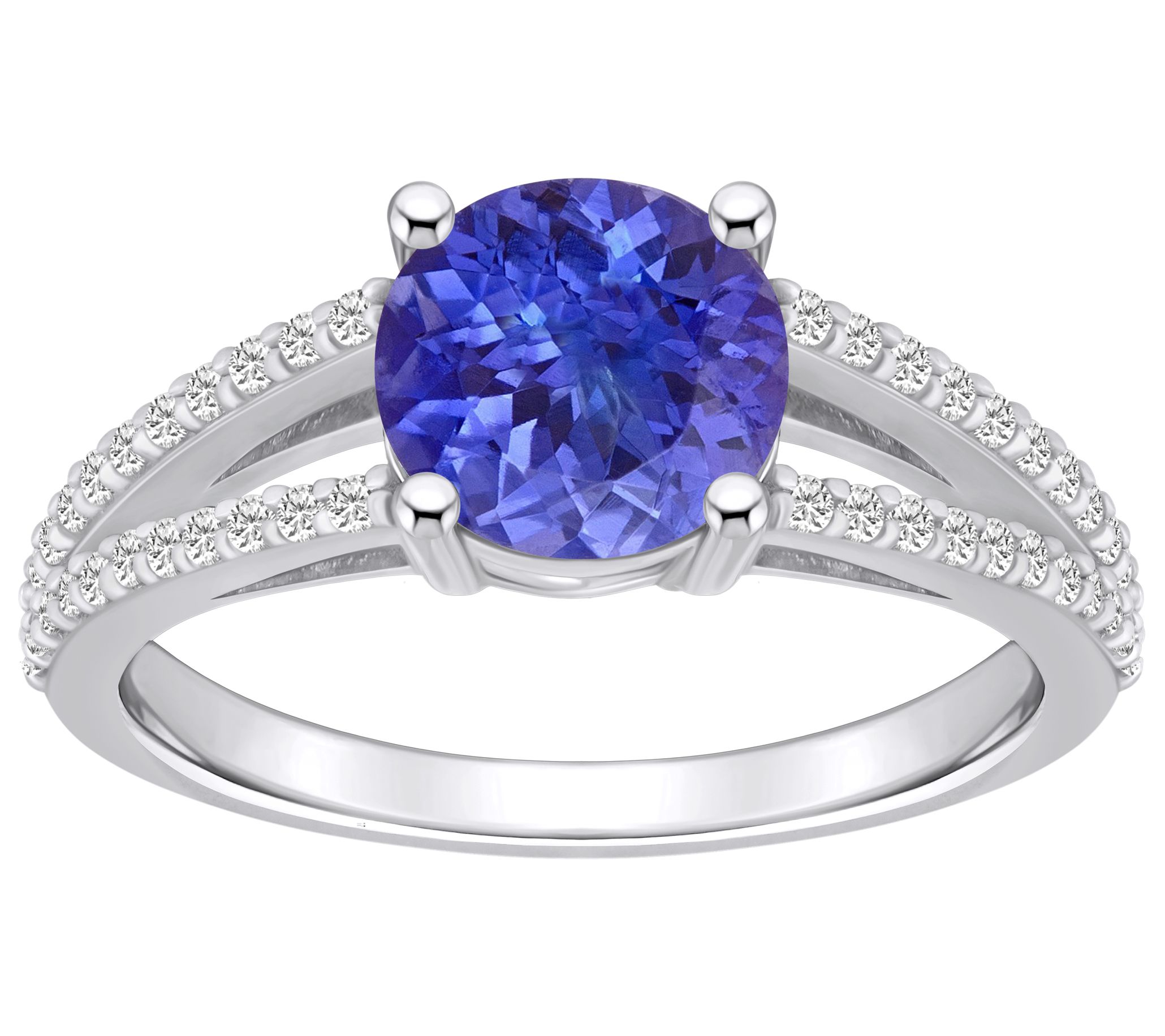Affinity Gems Round Tanzanite & Diamond Ring, 14K Gold