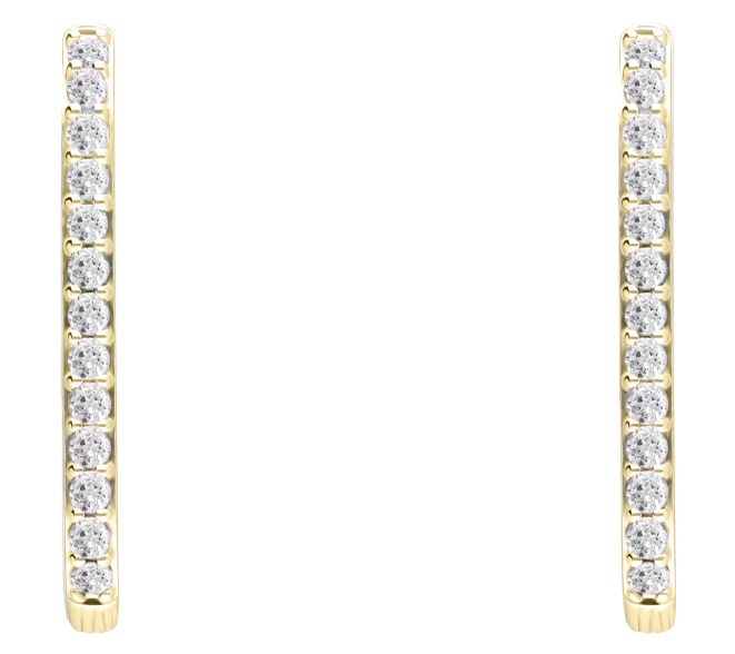 Ariva 18K Gold Clad Sterling White Topaz Oval Hoop Earrings