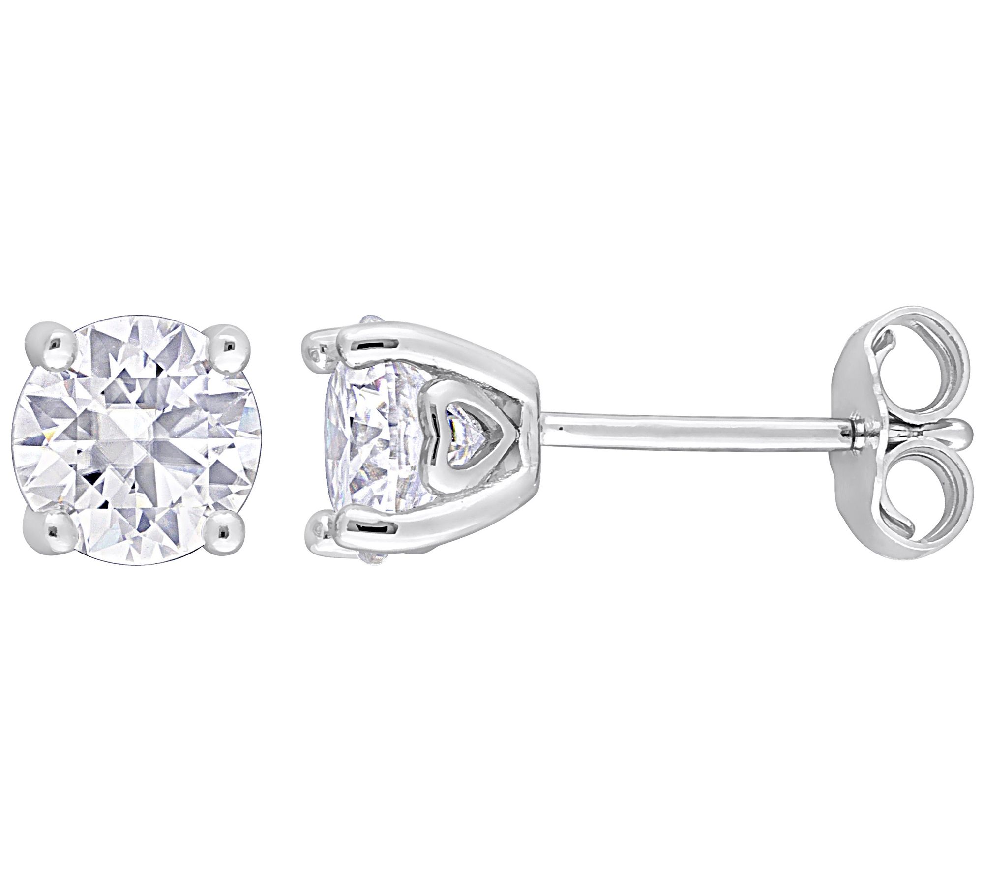 MoissanIce Moissanite 1.40 cttw Round Stud Earr ings, Sterling