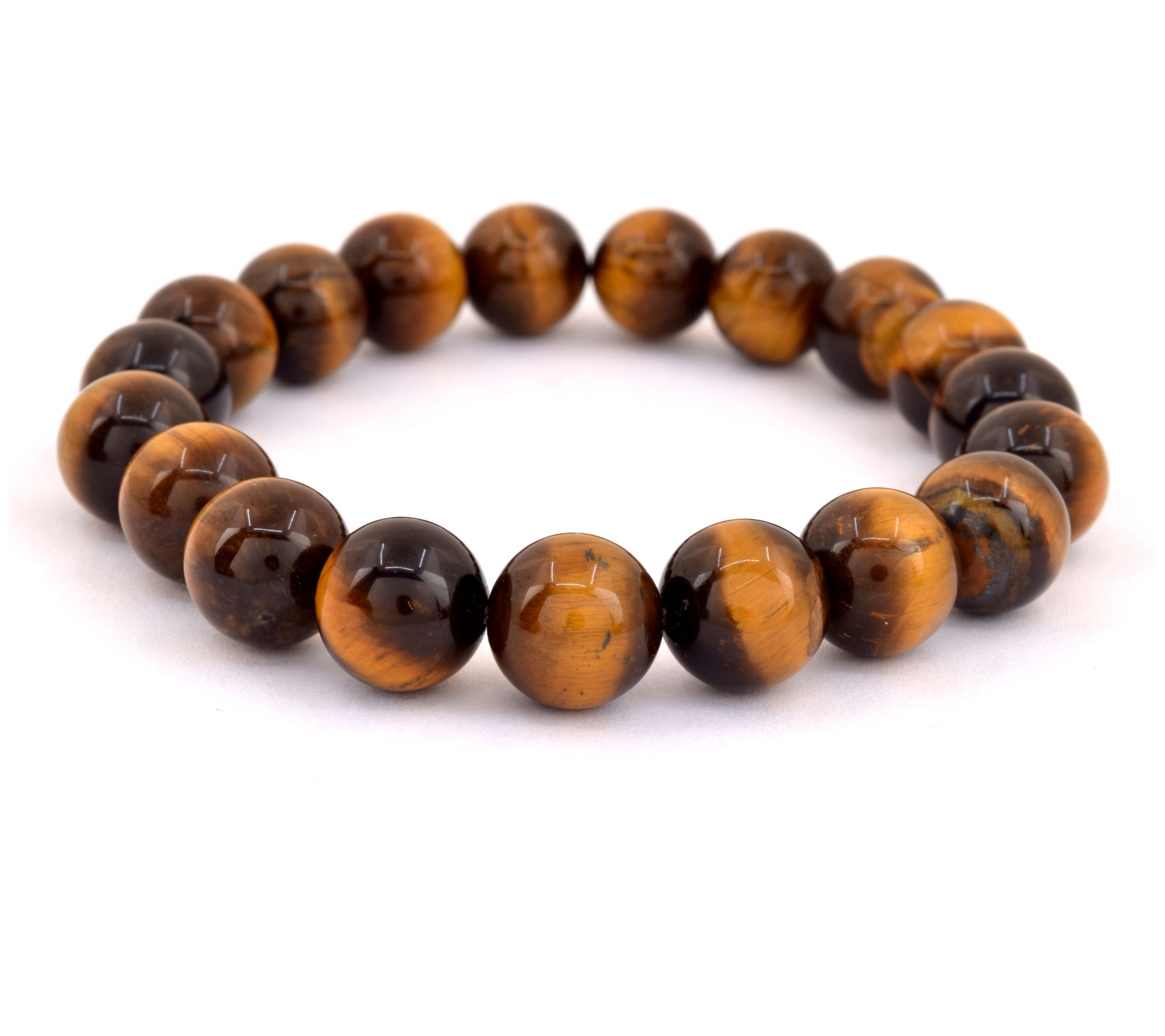 Tiger's Eye Beaded Stretch Bracelet - QVC.com