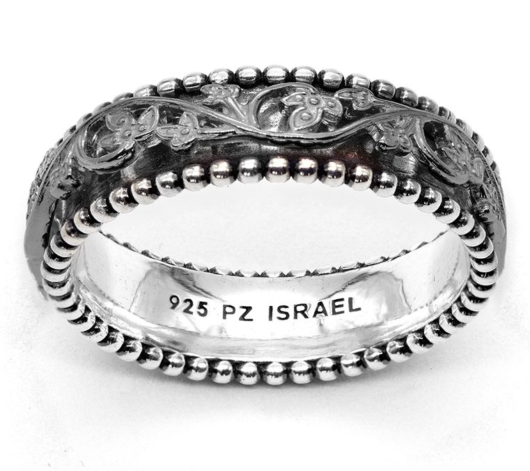 Or Paz Sterling Silver Leaf Spinner Ring