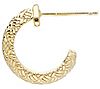 Ariva 14K Gold Basket Weave Huggie Hoop Earrings, 1 of 4
