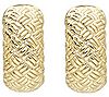 Ariva 14K Gold Basket Weave Huggie Hoop Earrings, 2 of 4