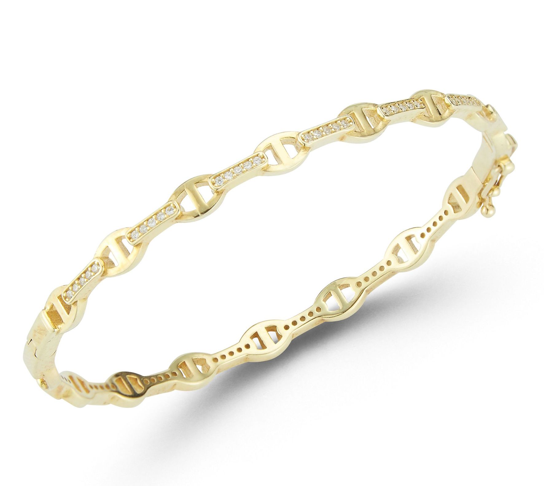 Sterlina Silver Simulated Diamond Mariner Bangle, Sterling