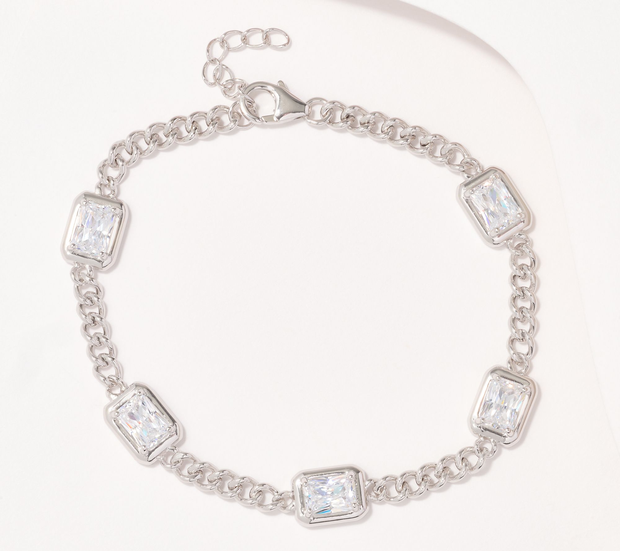 Diamonique x Jennifer Miller Radiant Station Bracelet, Sterling Silver