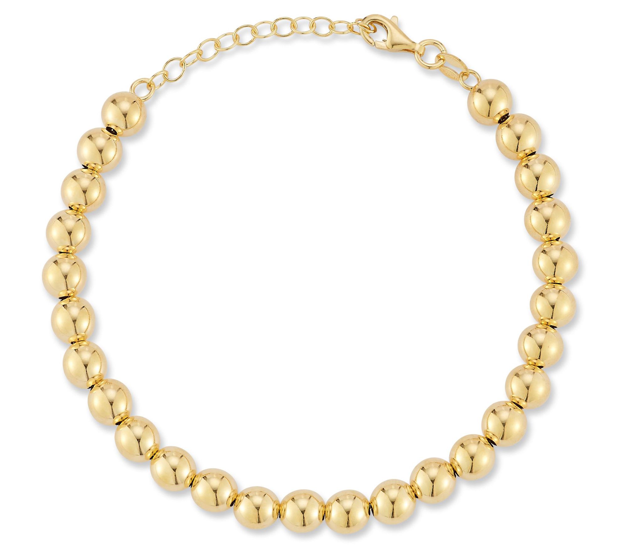 Italian Gold 6mm Ball Bracelet, 14K