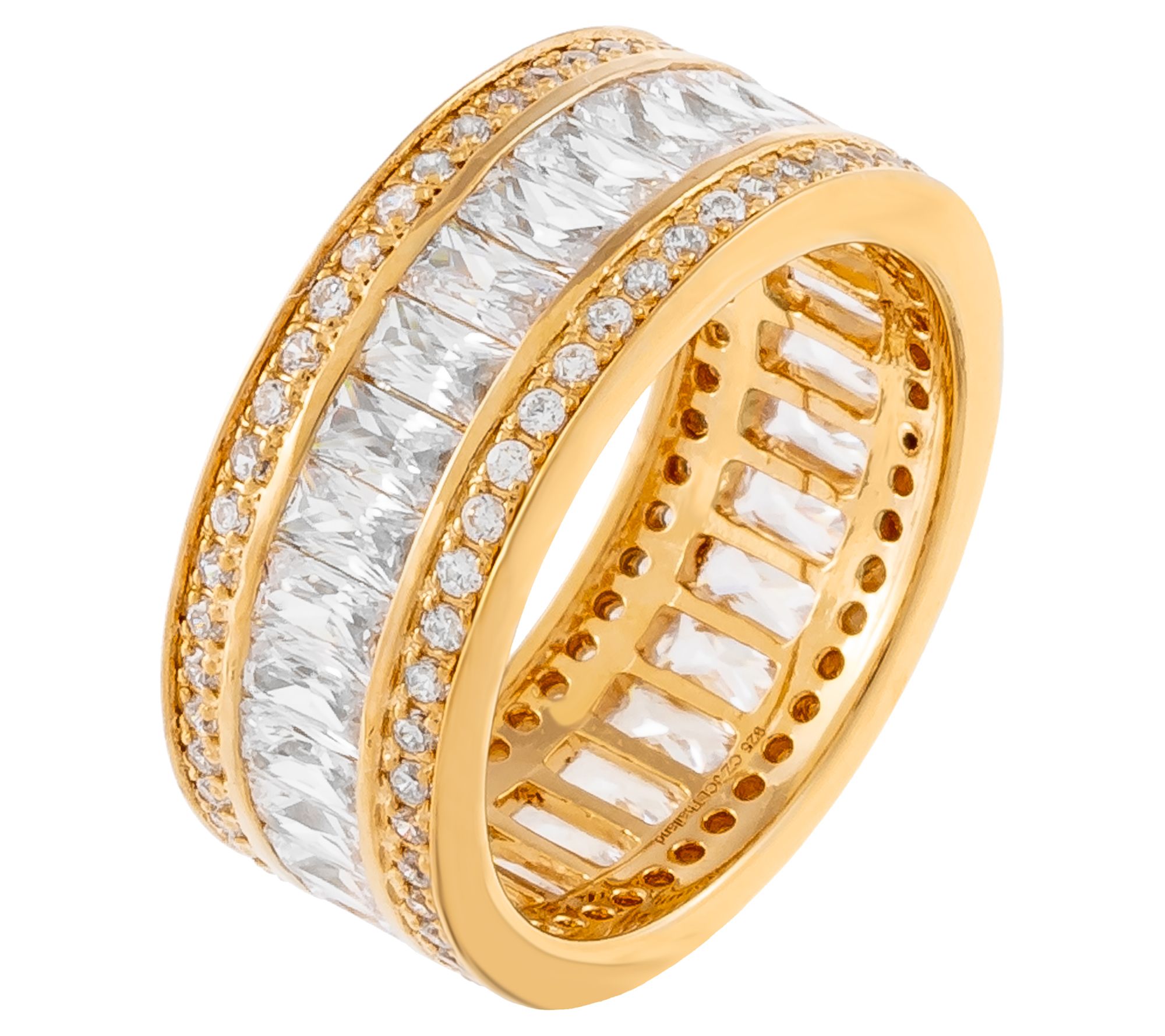 Diamonique 5.60 cttw Baguette Band Ring, Sterling Silver