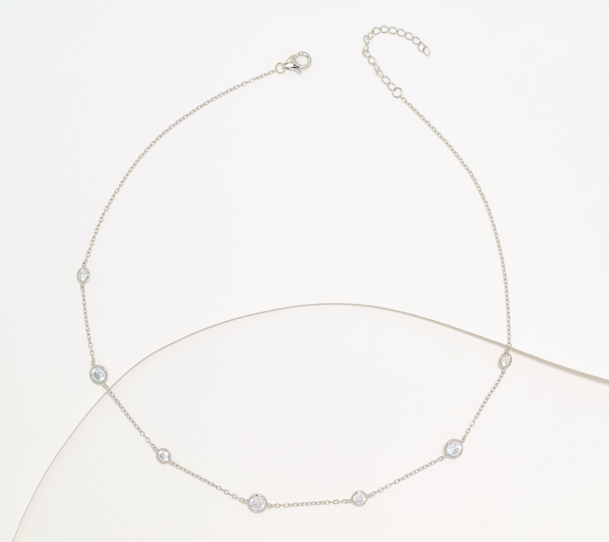 "As Is" Diamonique Classics Station Necklace, SS