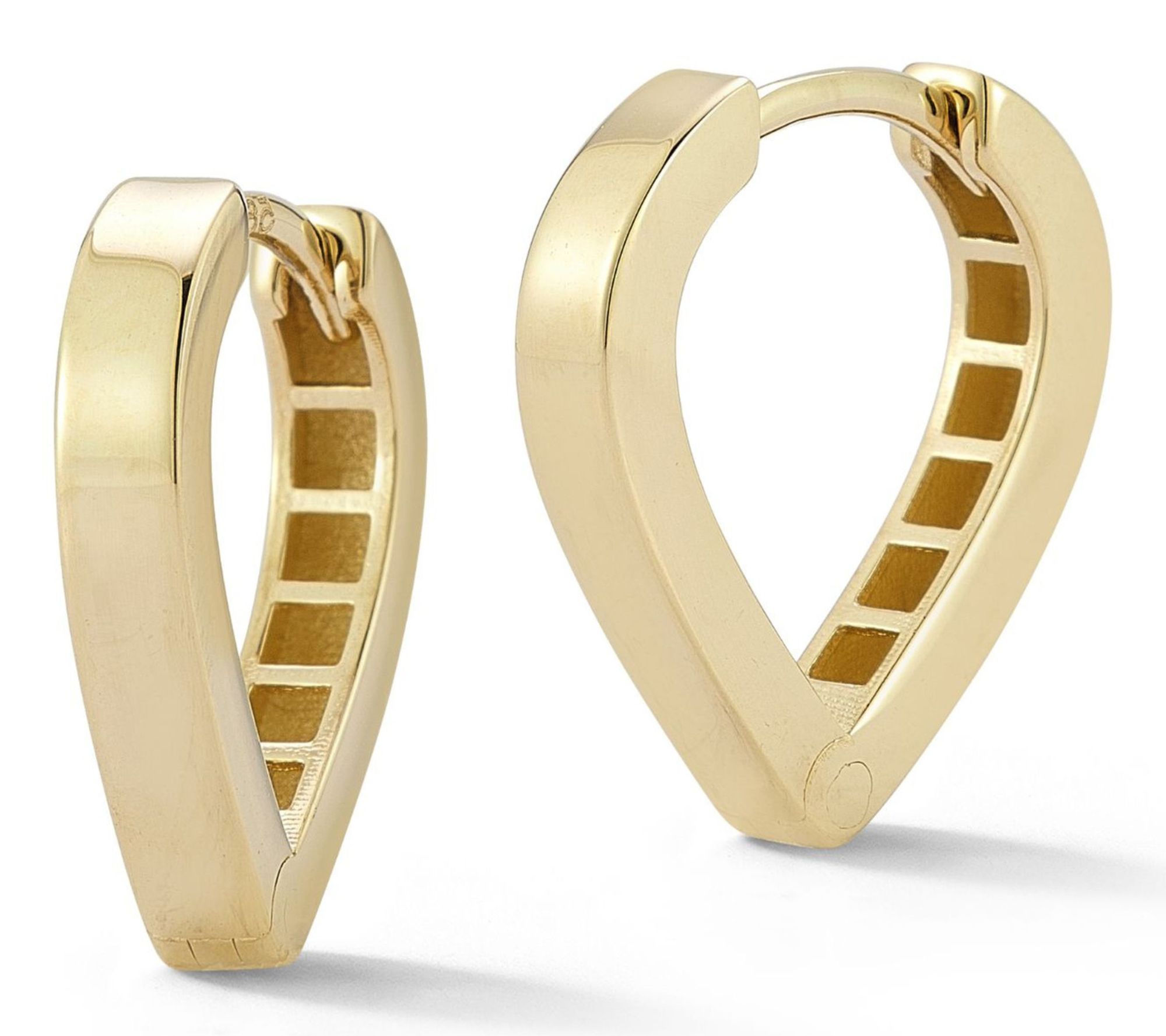 Italian Gold Teardrop Huggie Hoop Earrings, 14K
