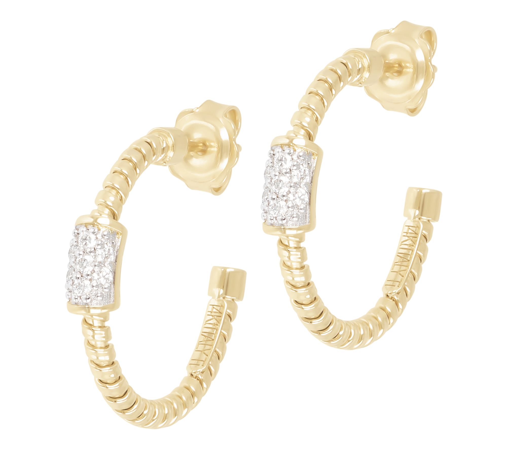 Alberto Milani Diamond Accent Tubogas Mini Hoop Earrings, 14K