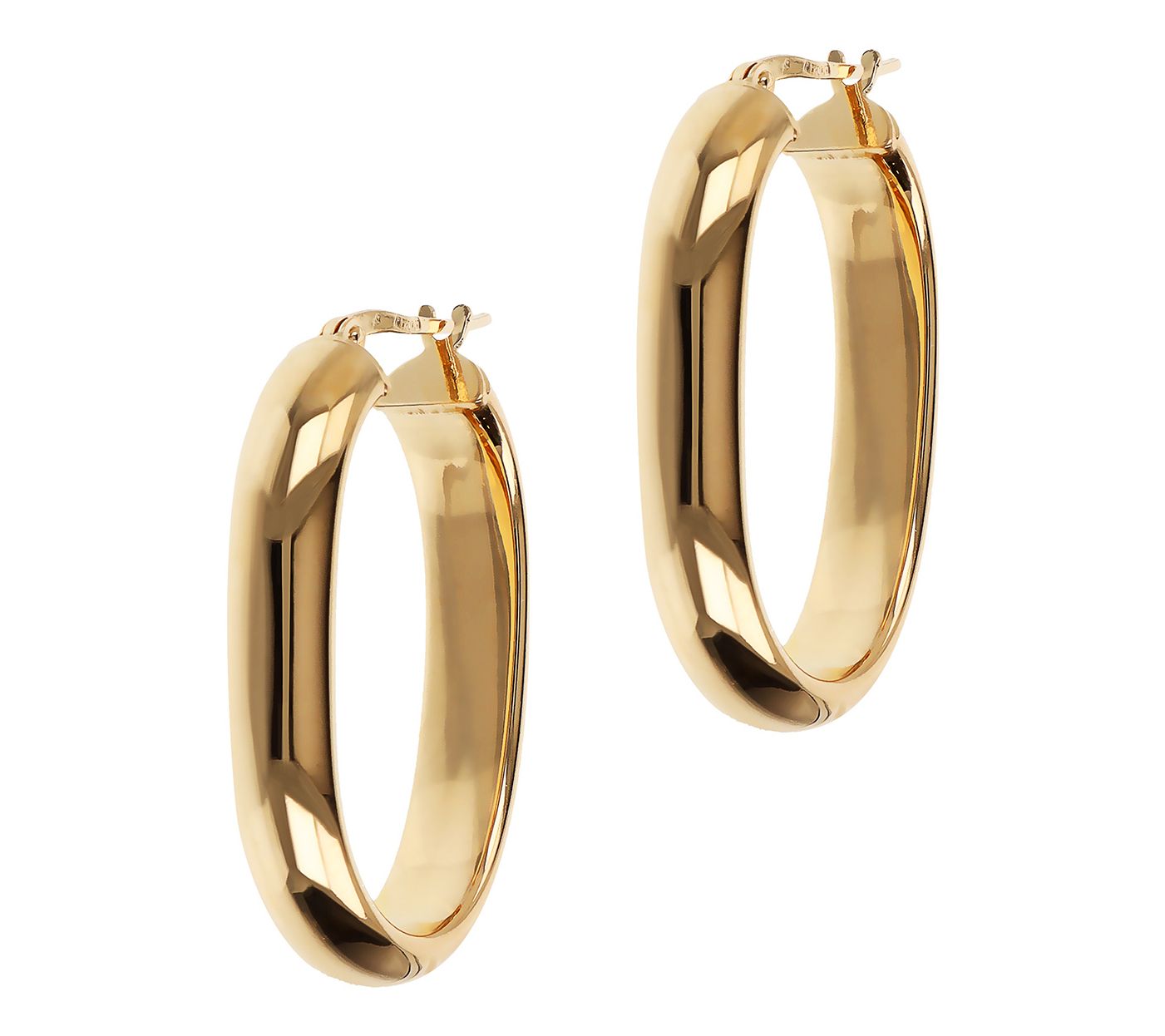 David Markstein Bronze 1" Oval Hoop Earrings, 14K Gold Plated
