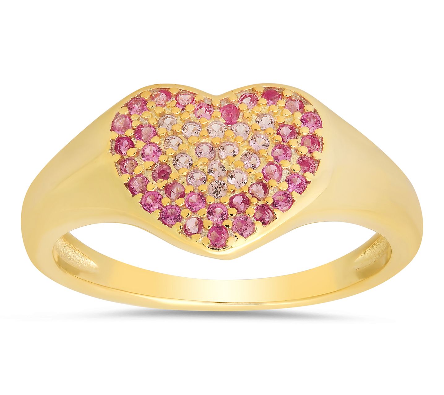 Diamonique Pink Ombre Heart Ring, Sterling Silver