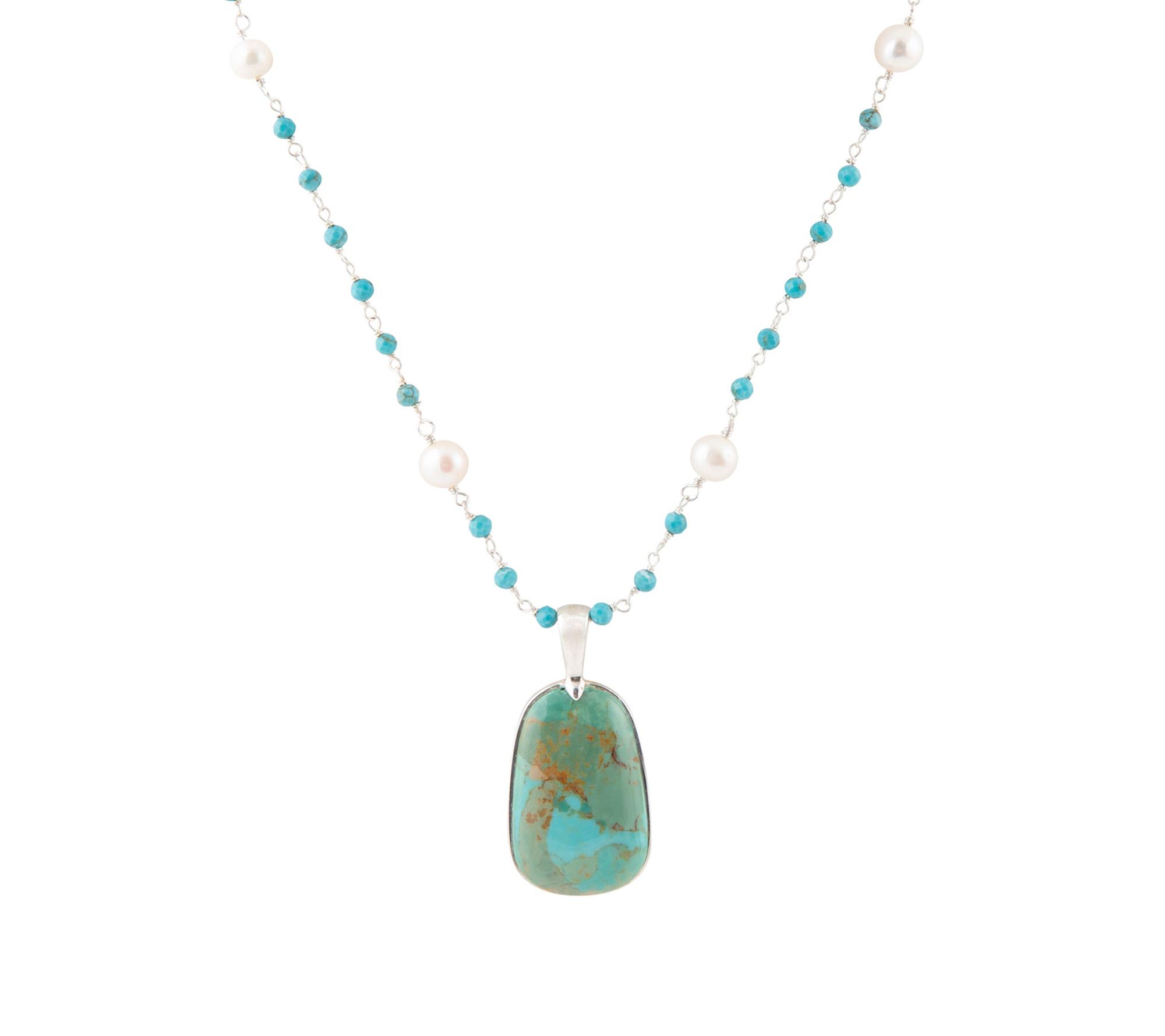 Barse Artisan Crafted Sterling Composite Turquoise Necklace